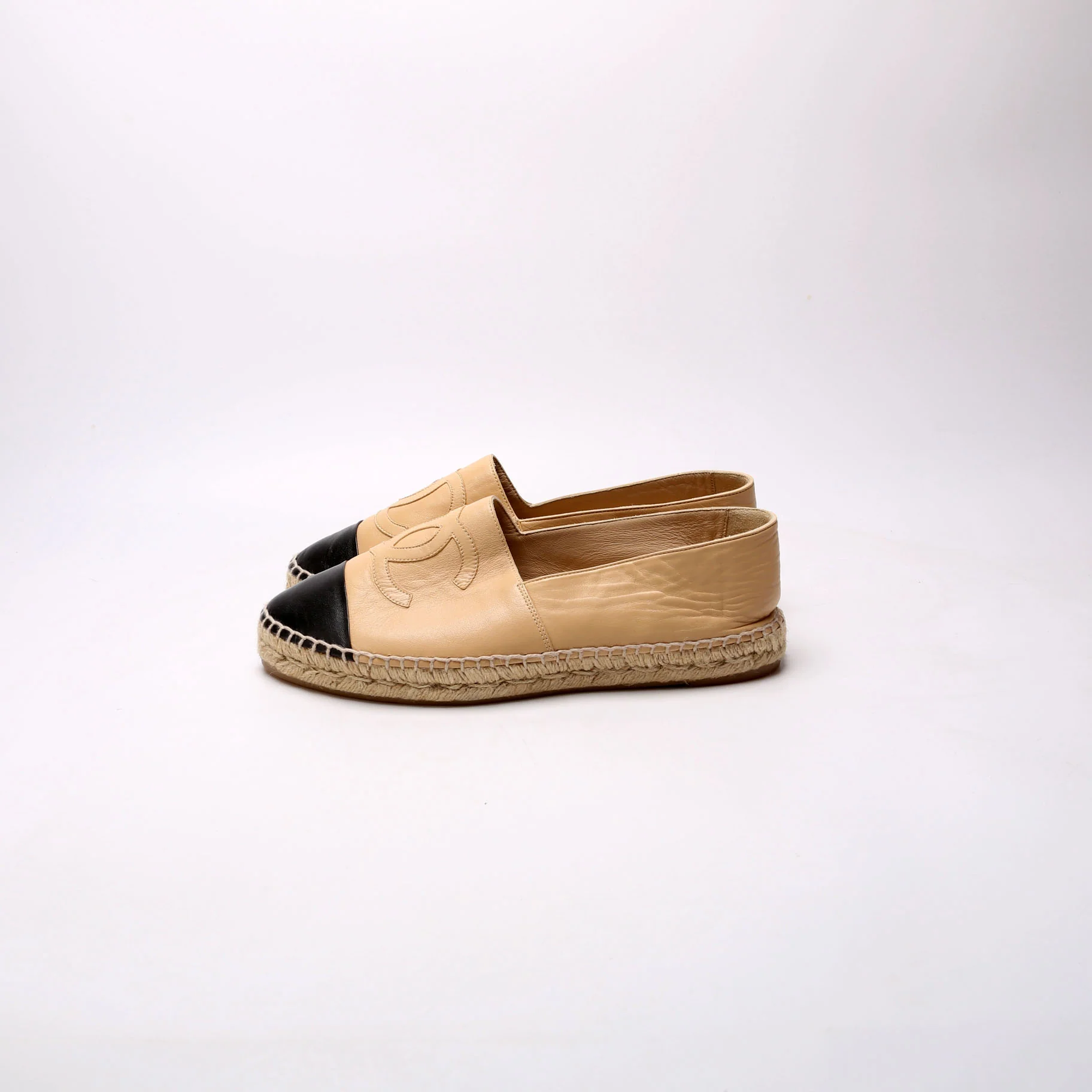 CC Logo Espadrilles Size 41 Tan/Black - Image 3