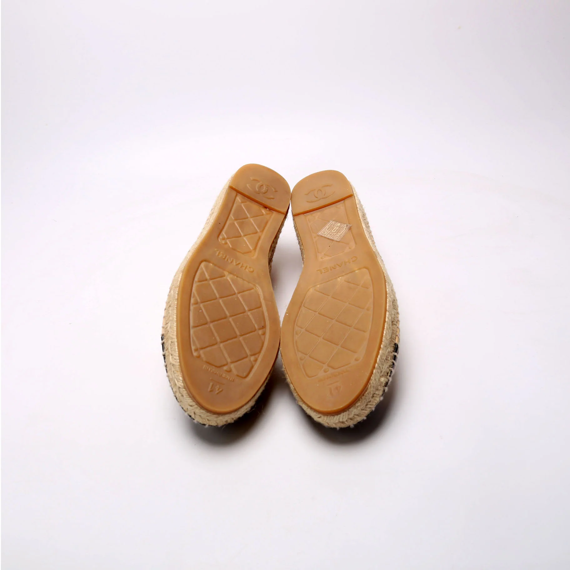 CC Logo Espadrilles Size 41 Tan/Black - Image 7