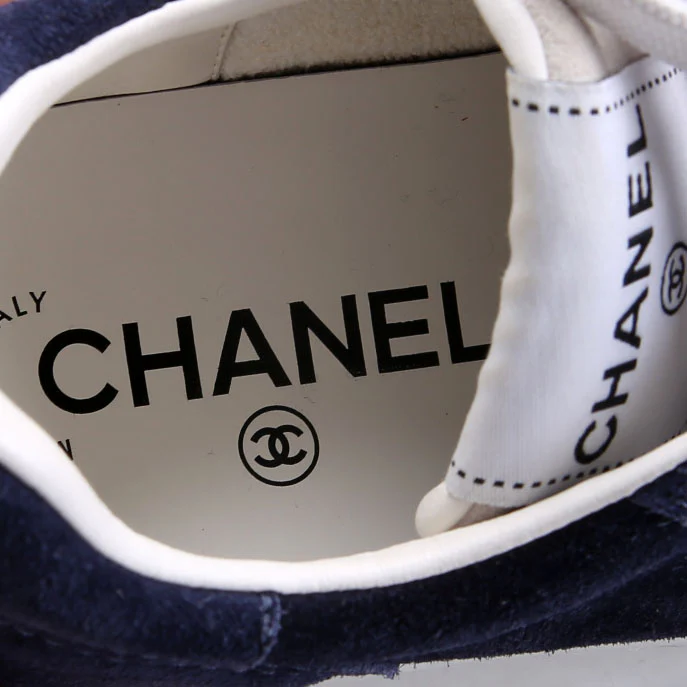 CC Logo Suede Sneakers Size 36 Blue - Image 5