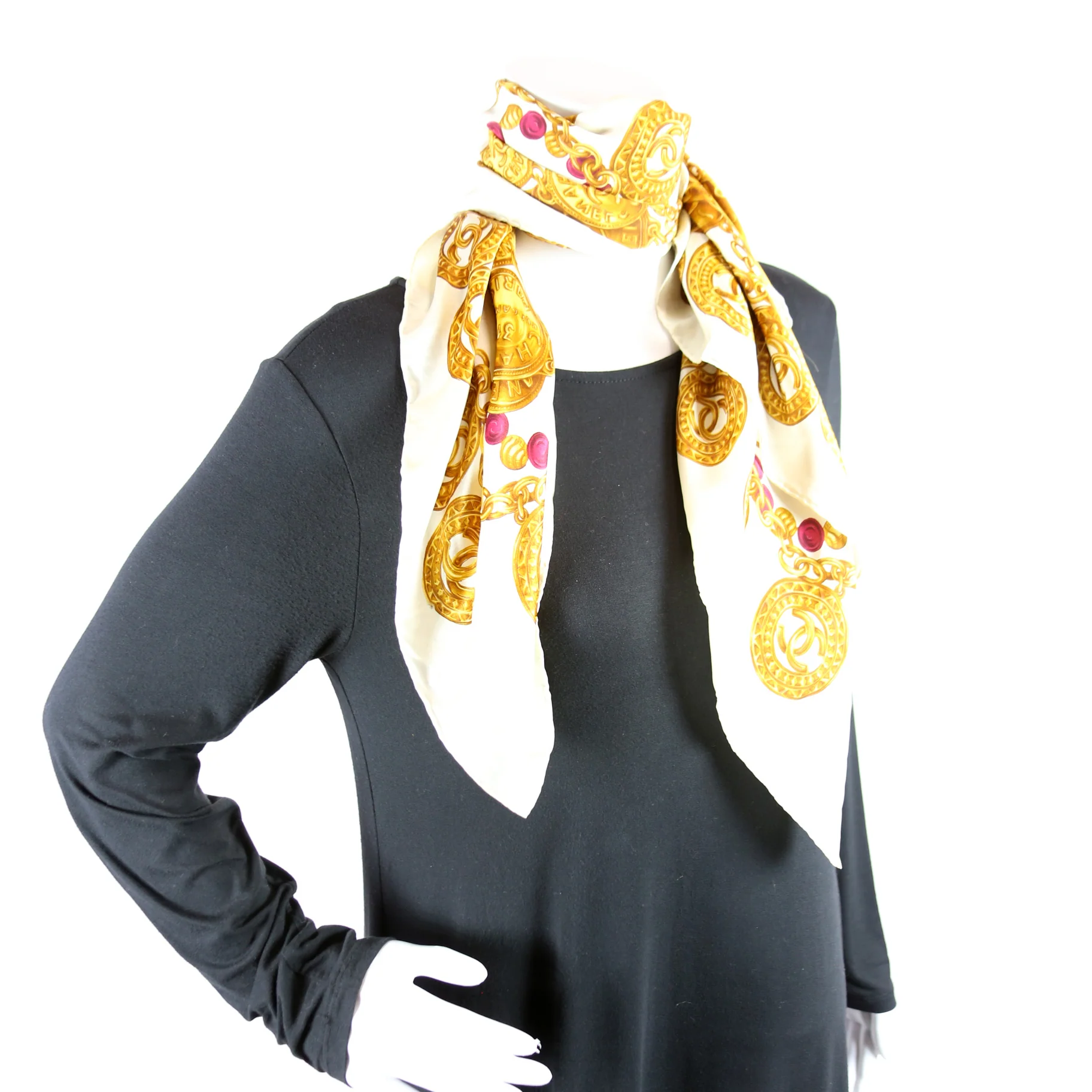 CC Medallions Silk Scarf - Image 8