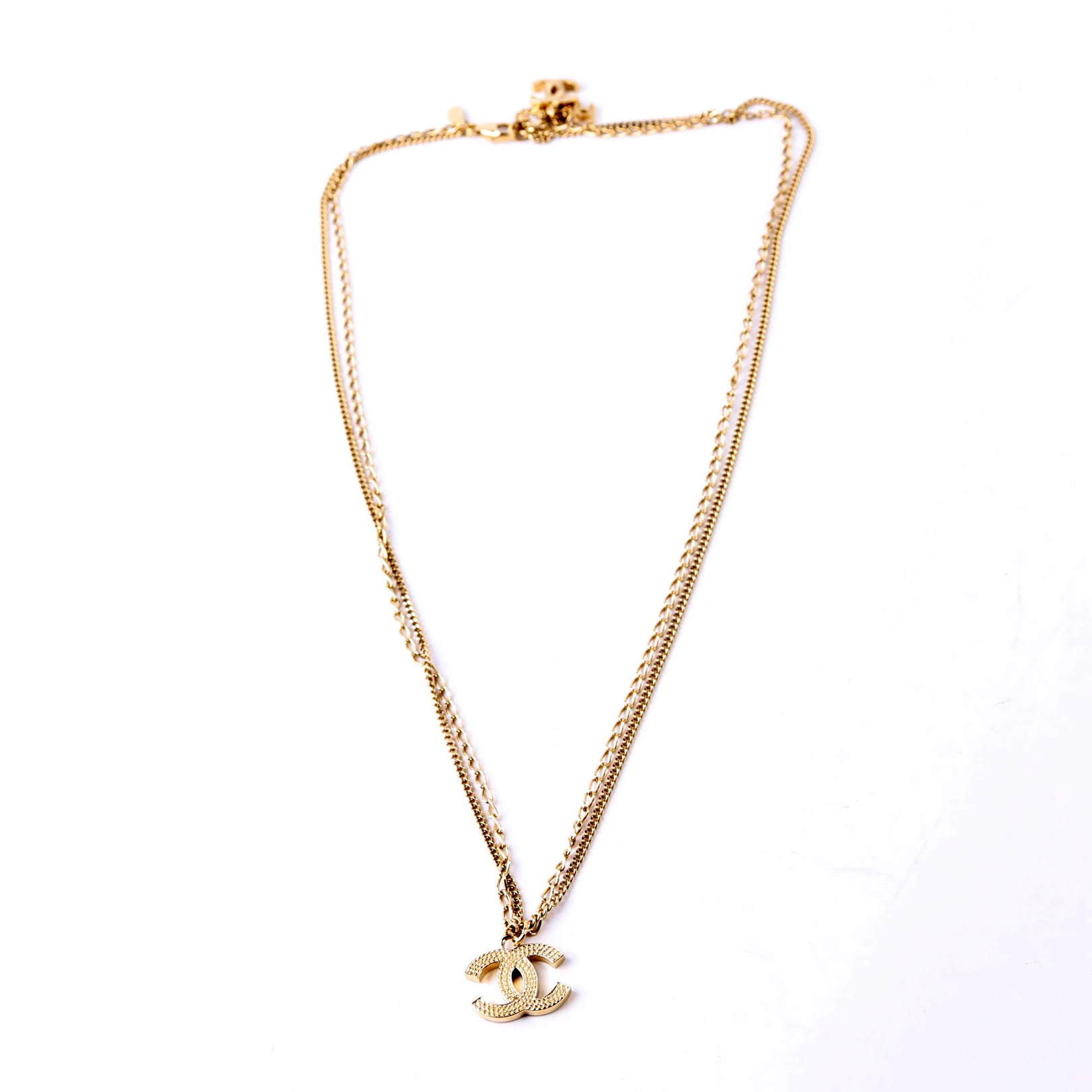 CC Multi Strand Long Necklace Champagne - Image 2