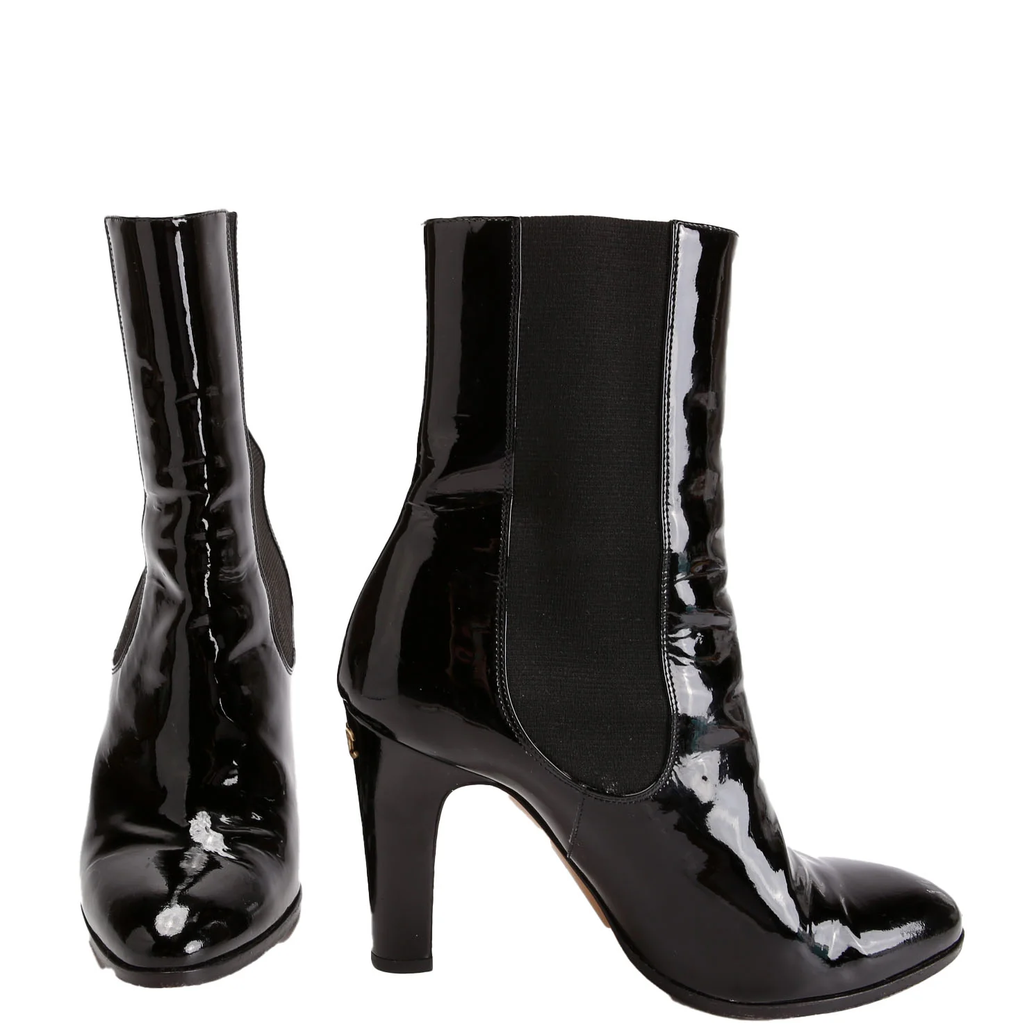 CC Patent Ankle Boots Size 38 Black