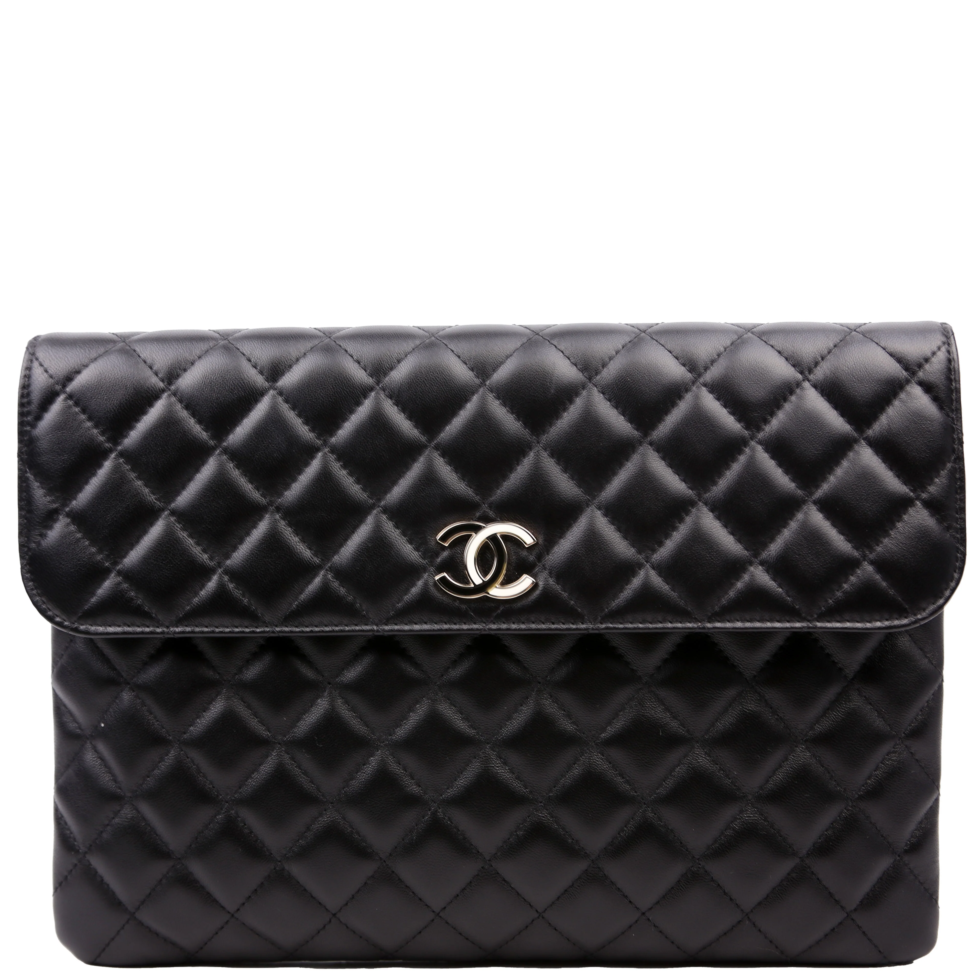 CC Quilted Flap Clutch 31M Black