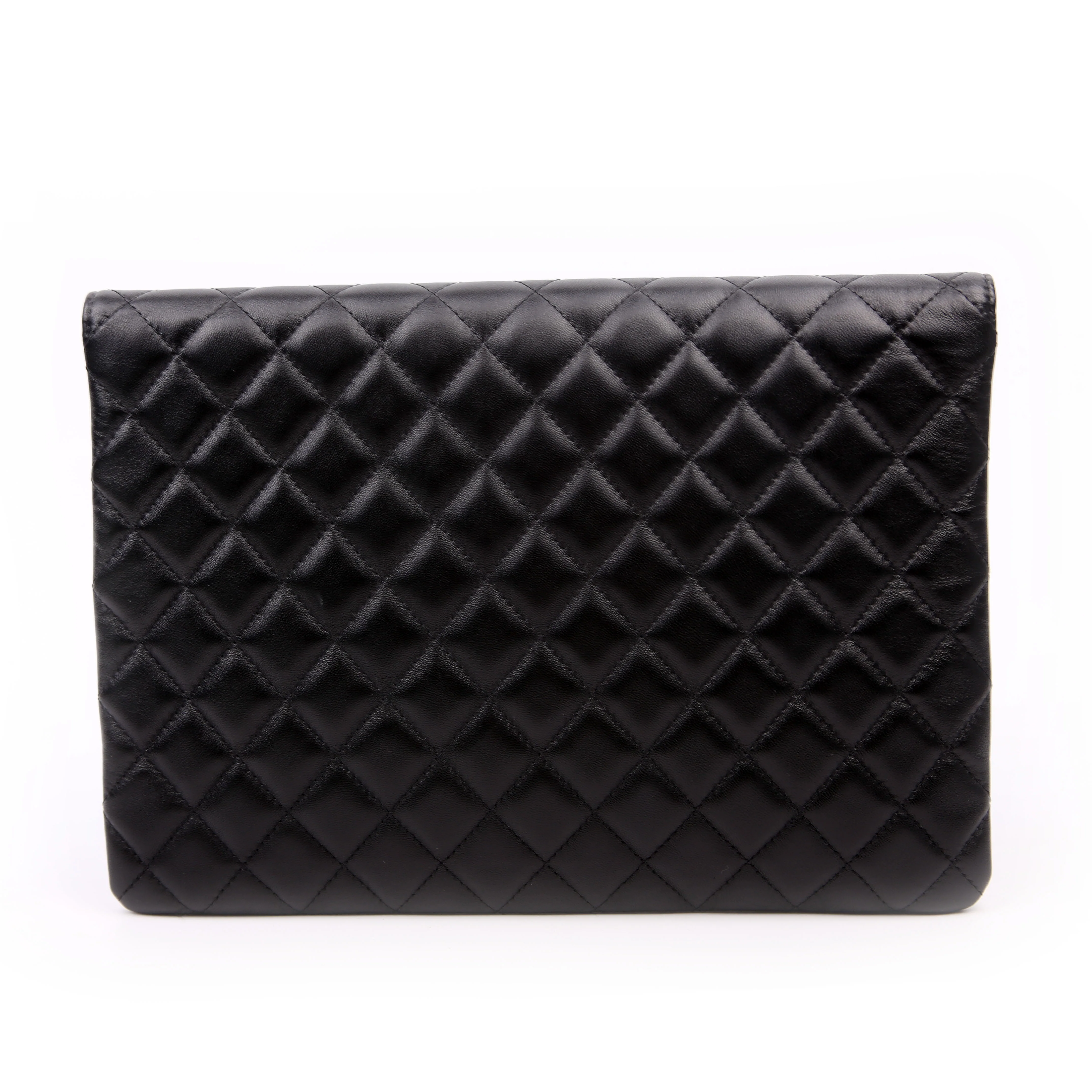 CC Quilted Flap Clutch 31M Black - Image 2