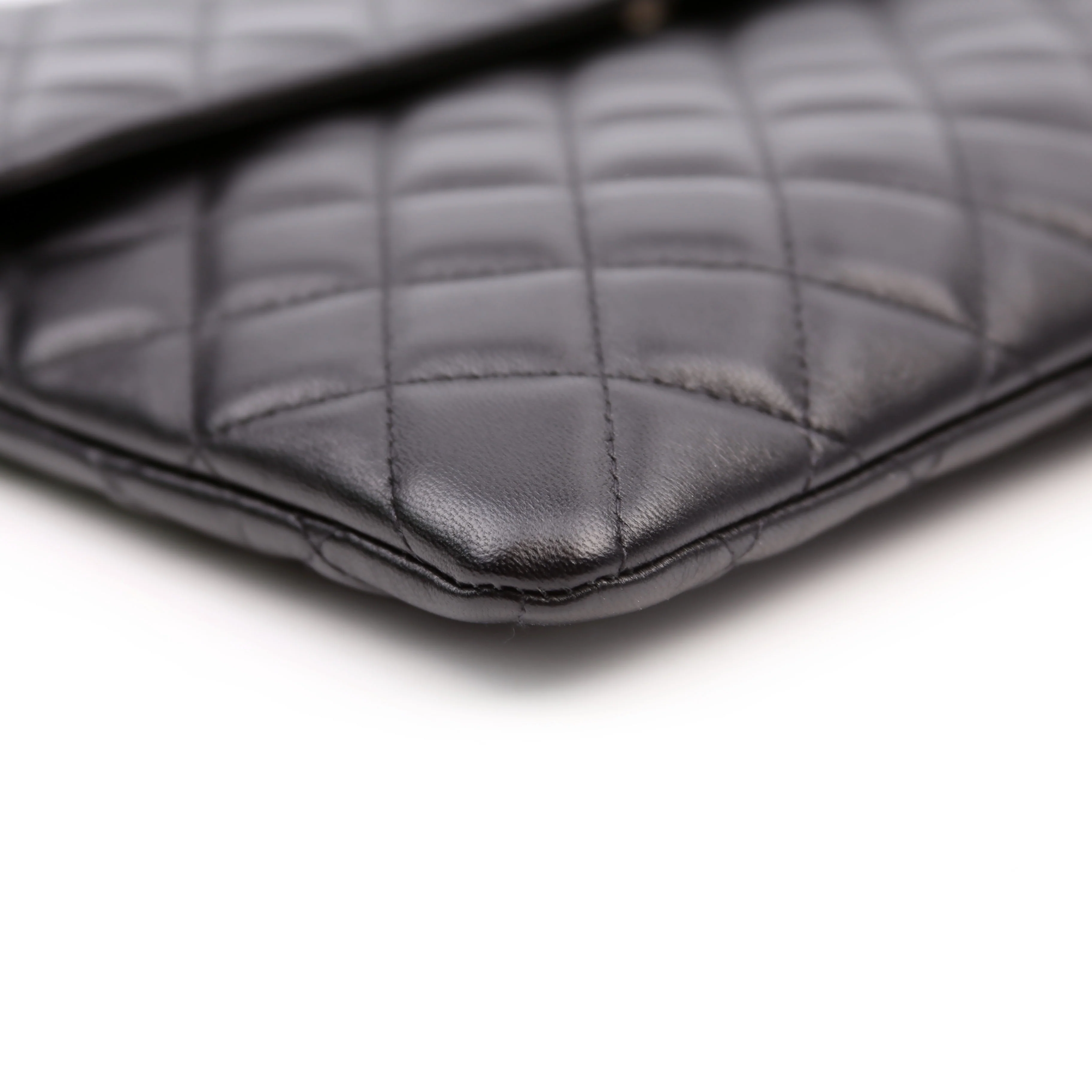 CC Quilted Flap Clutch 31M Black - Image 6