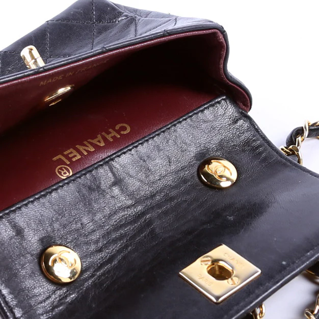 CC Quilted Lambskin Extra Mini Flap Bag 1M Vintage Black - Image 10