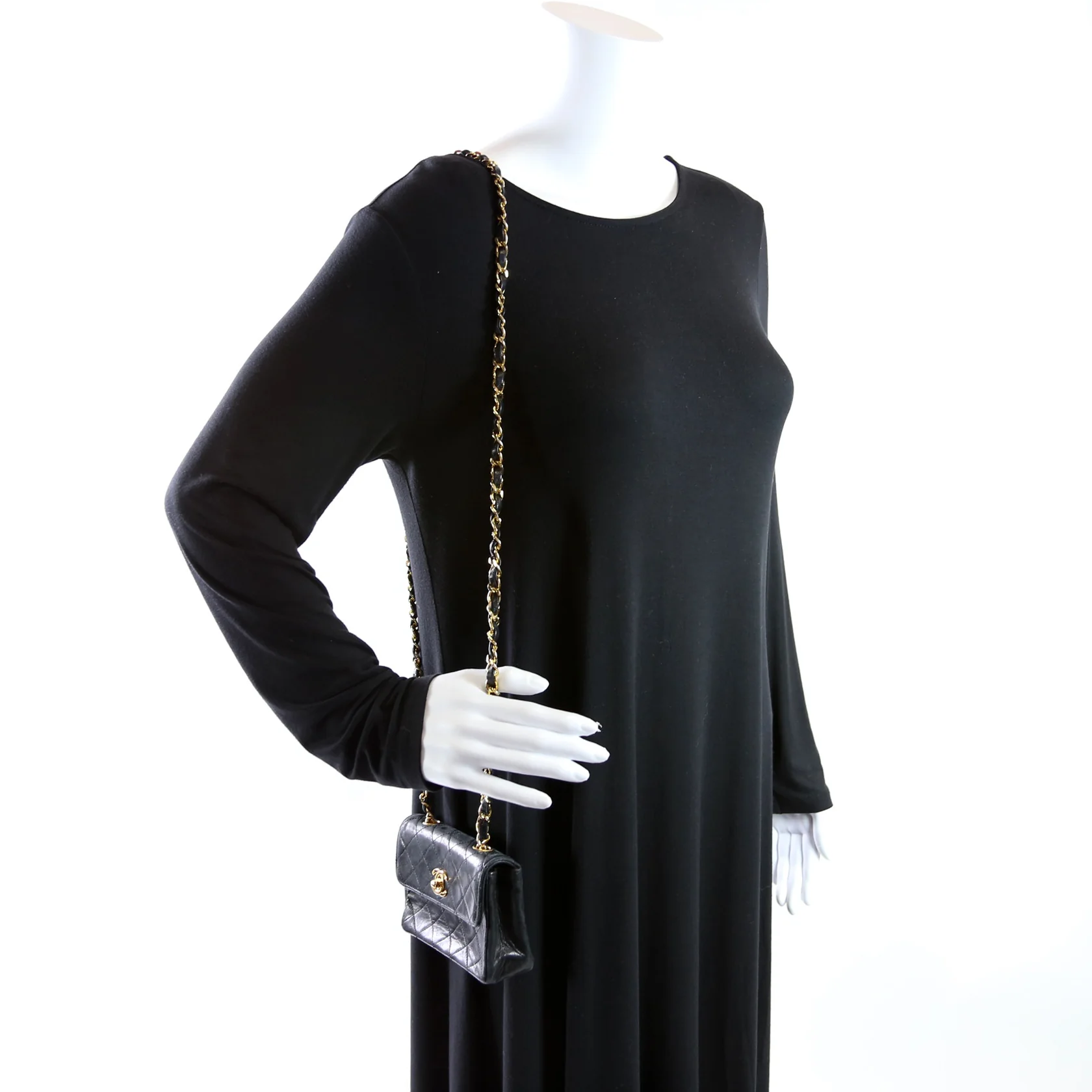 CC Quilted Lambskin Extra Mini Flap Bag 1M Vintage Black - Image 12