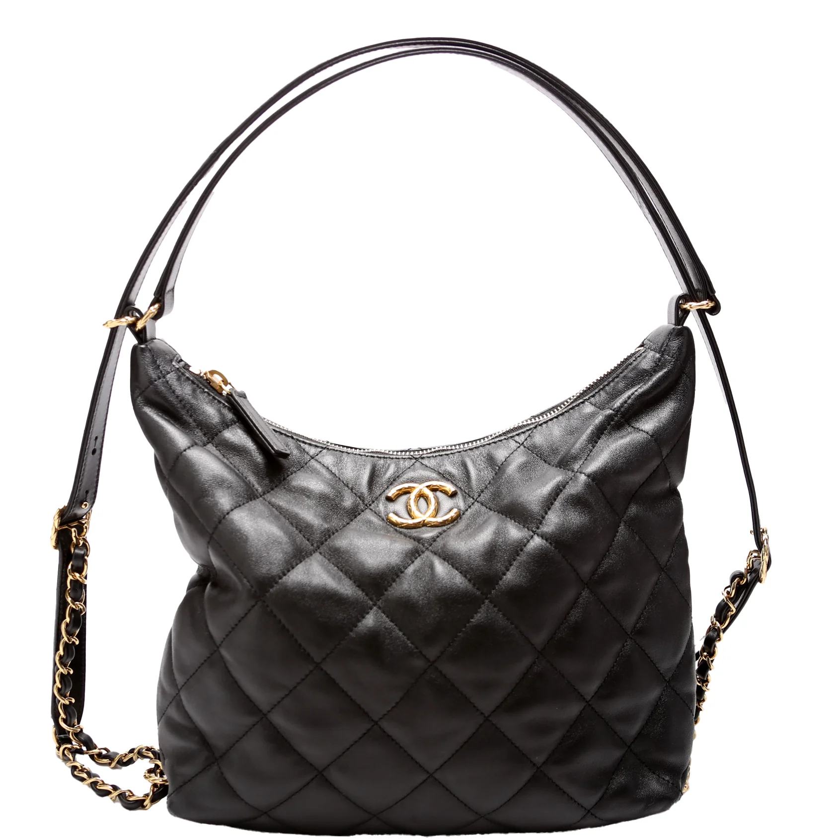 CC Quilted Maxi Hobo Lambskin RFID