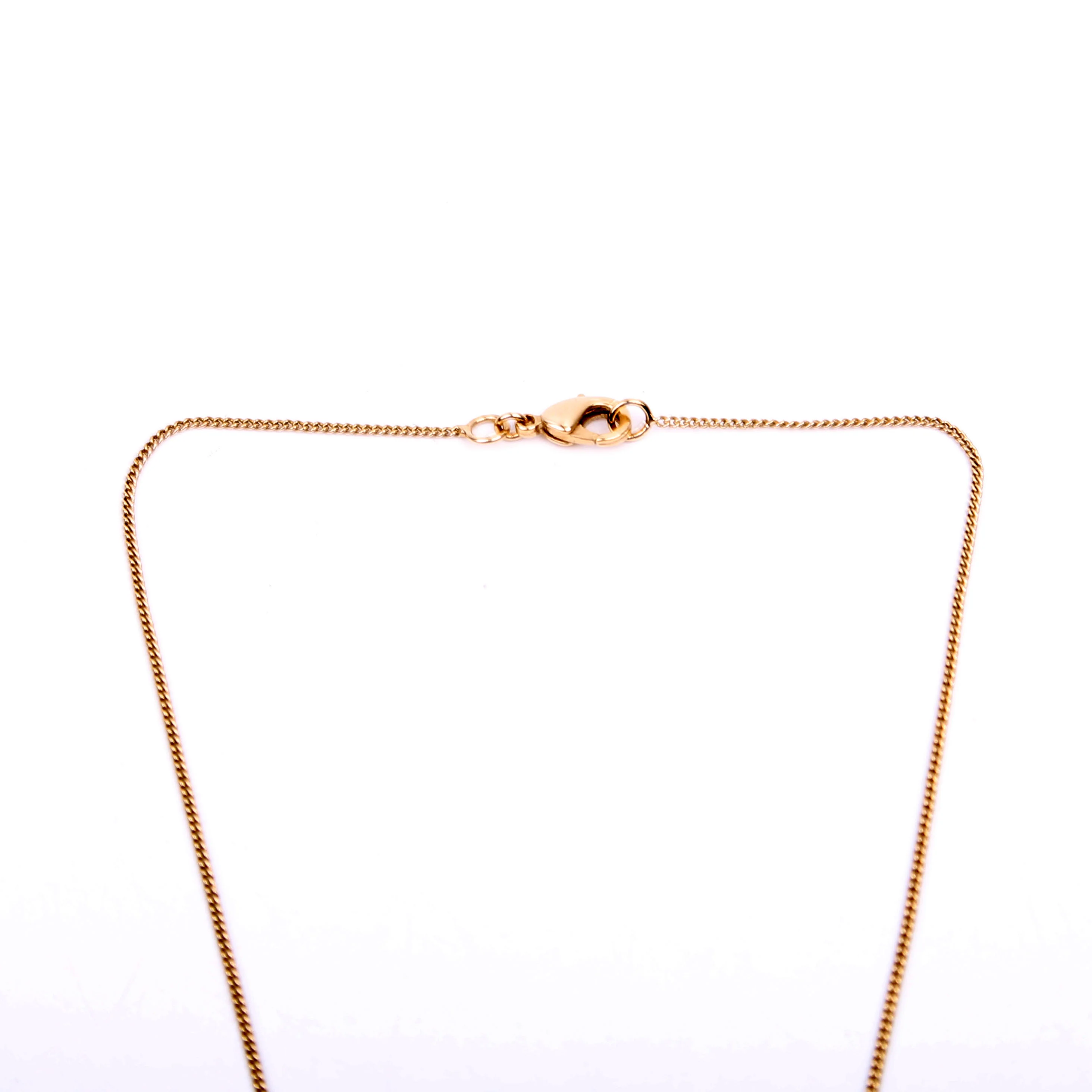 CC Rhinestone Drop Pendant Necklace Gold - Image 3