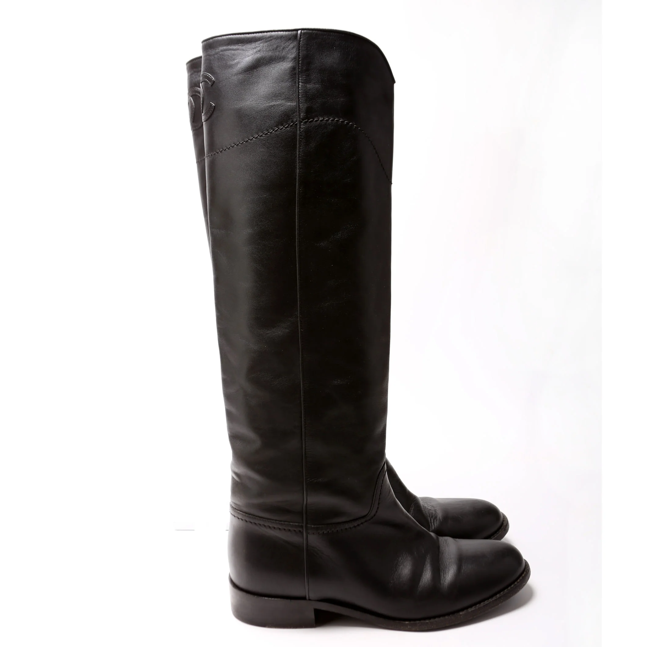 CC Riding Boots Leather Size 39 Black - Image 3