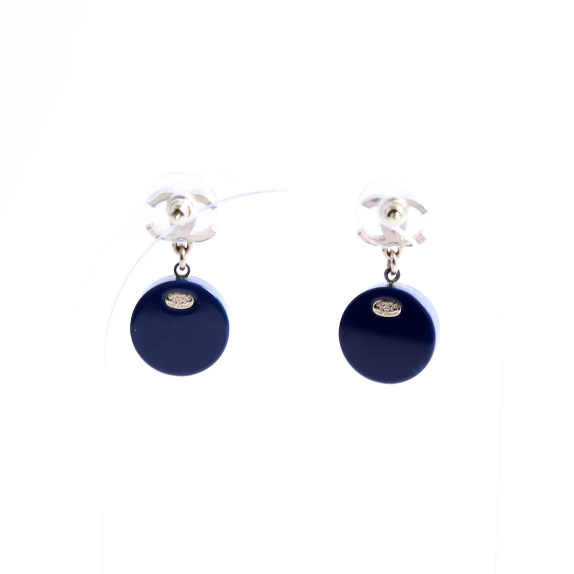 CC Sailing Drop Earrings Navy/Gold - Image 3