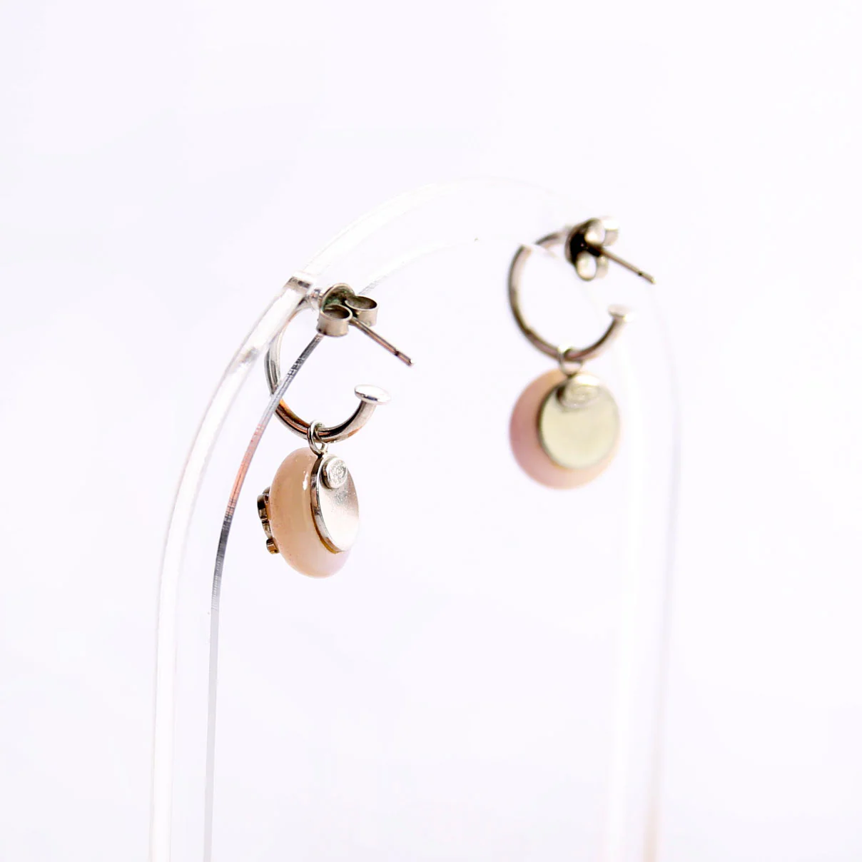 CC Swing Ombre Hoop Drop Earrings Silver/Purple - Image 3