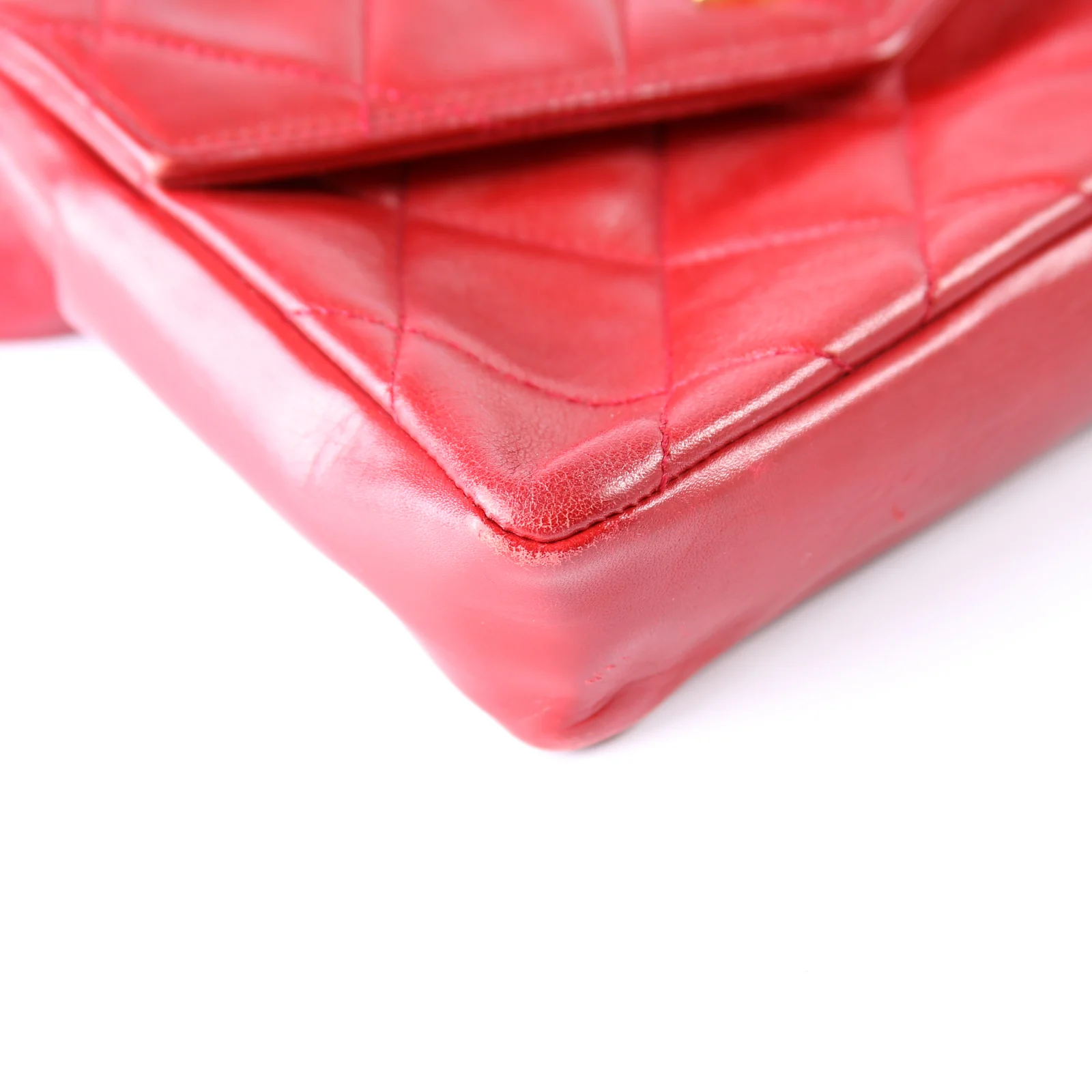 CC Turnlock Waist Vintage Belt Bag Size 75/30 Red - Image 6