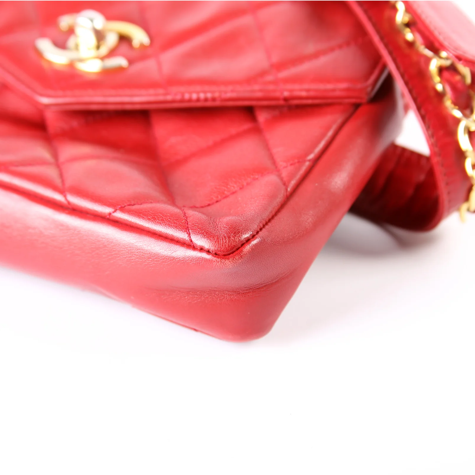 CC Turnlock Waist Vintage Belt Bag Size 75/30 Red - Image 7
