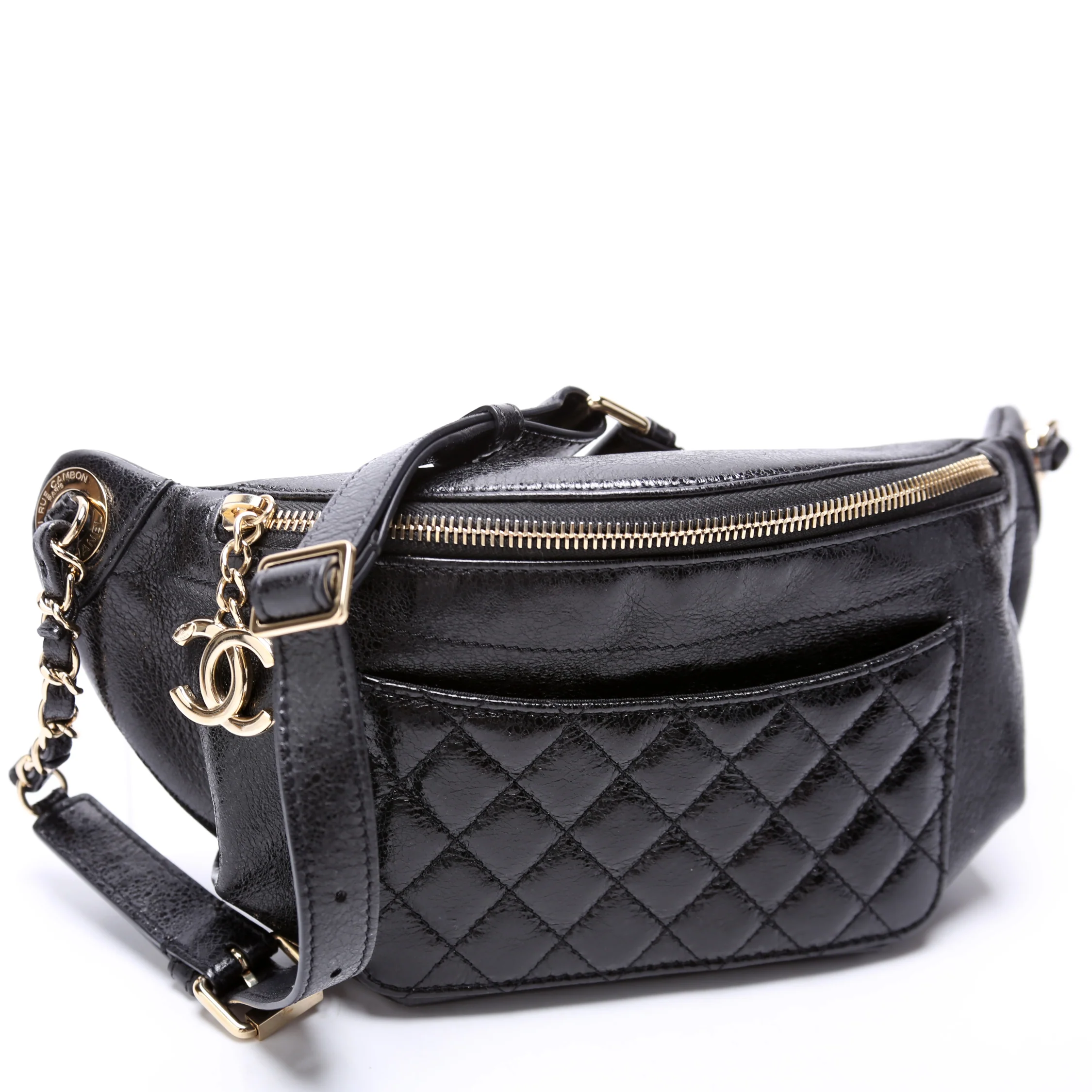 CC Waist Bag Quilted Crumpled Glazed Lambskin 25M - Image 2