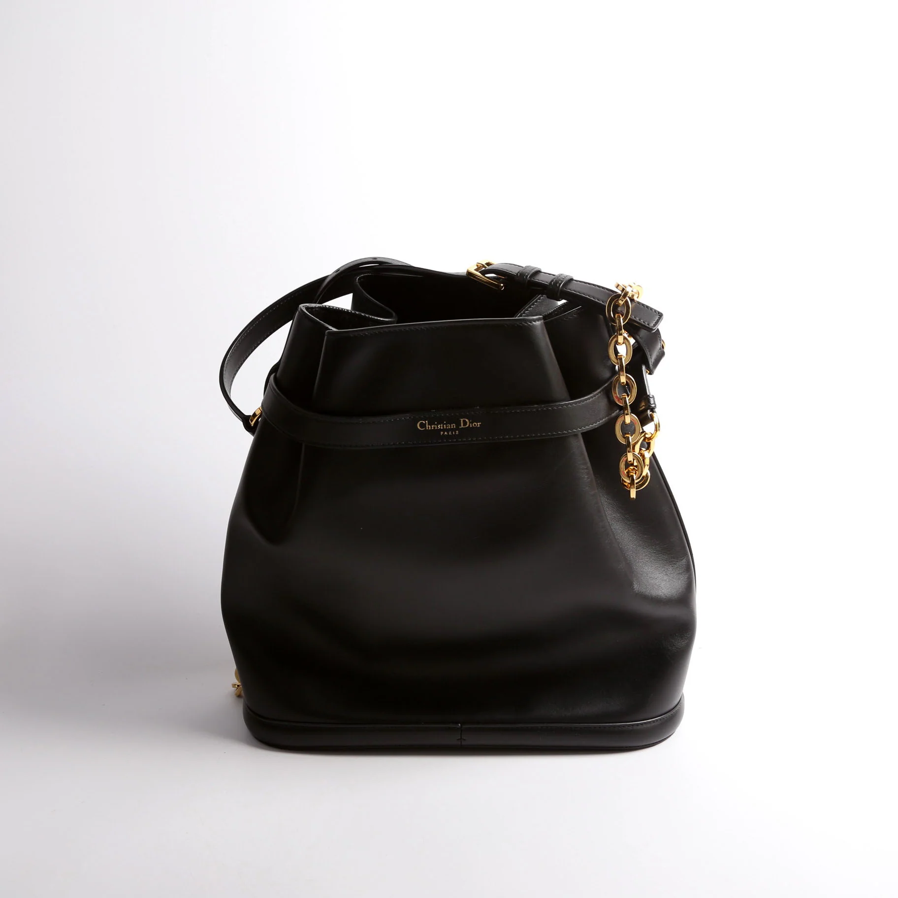 CD Embossed C'Est Bucket Bag Medium Black - Image 2