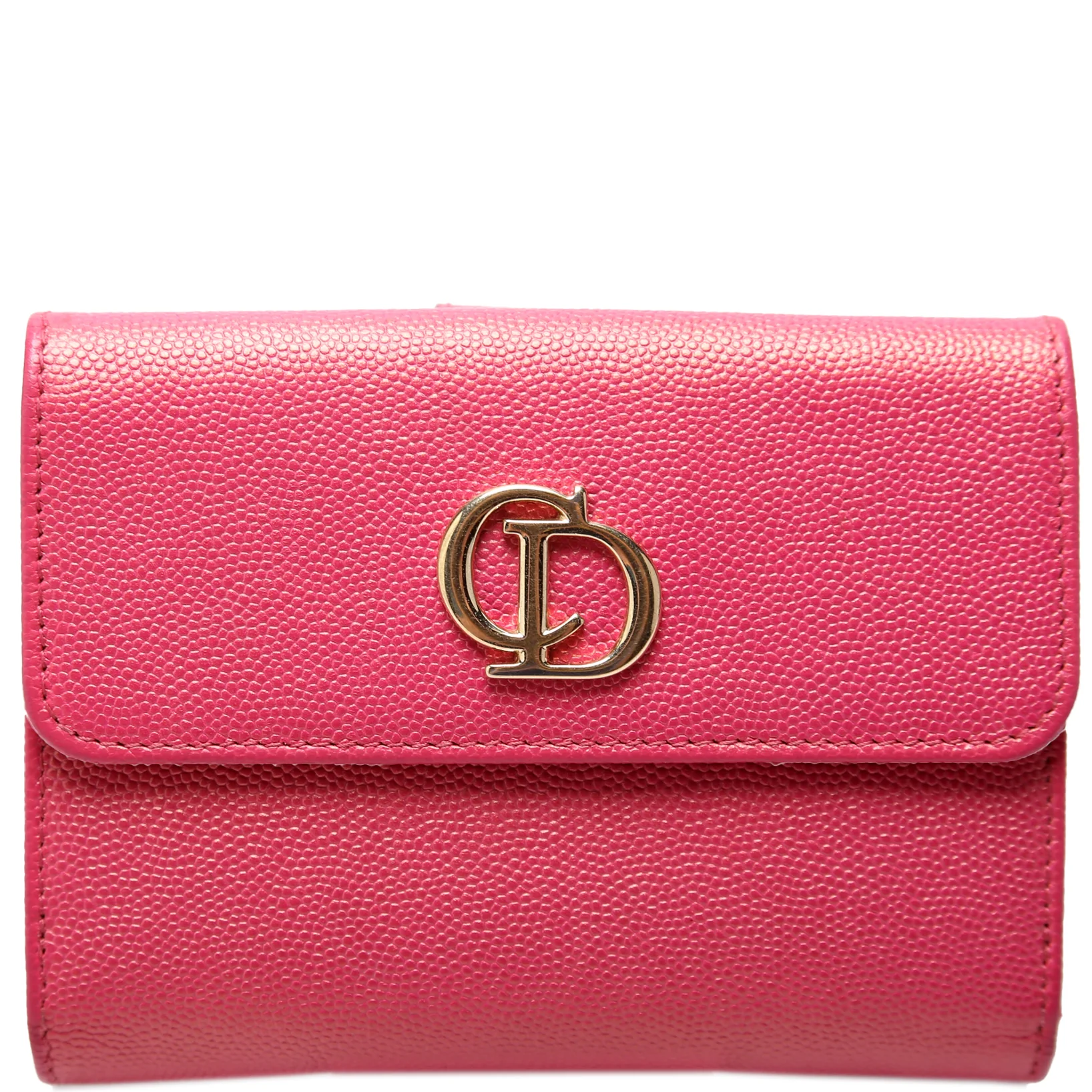 CD Logo Leather Bifold Wallet Vintage