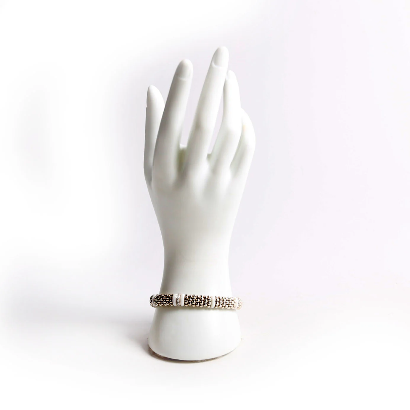 Ceramic Single Station 9MM Bracelet 925/Diamond/Caviar - Image 6
