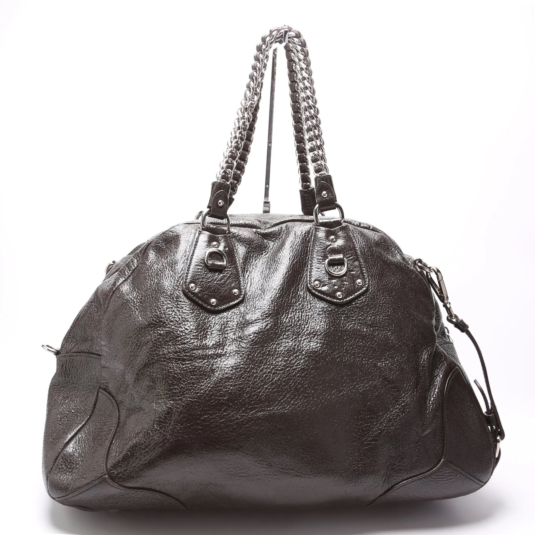 Cervo Lux Chain Shoulder Bag Brown - Image 3