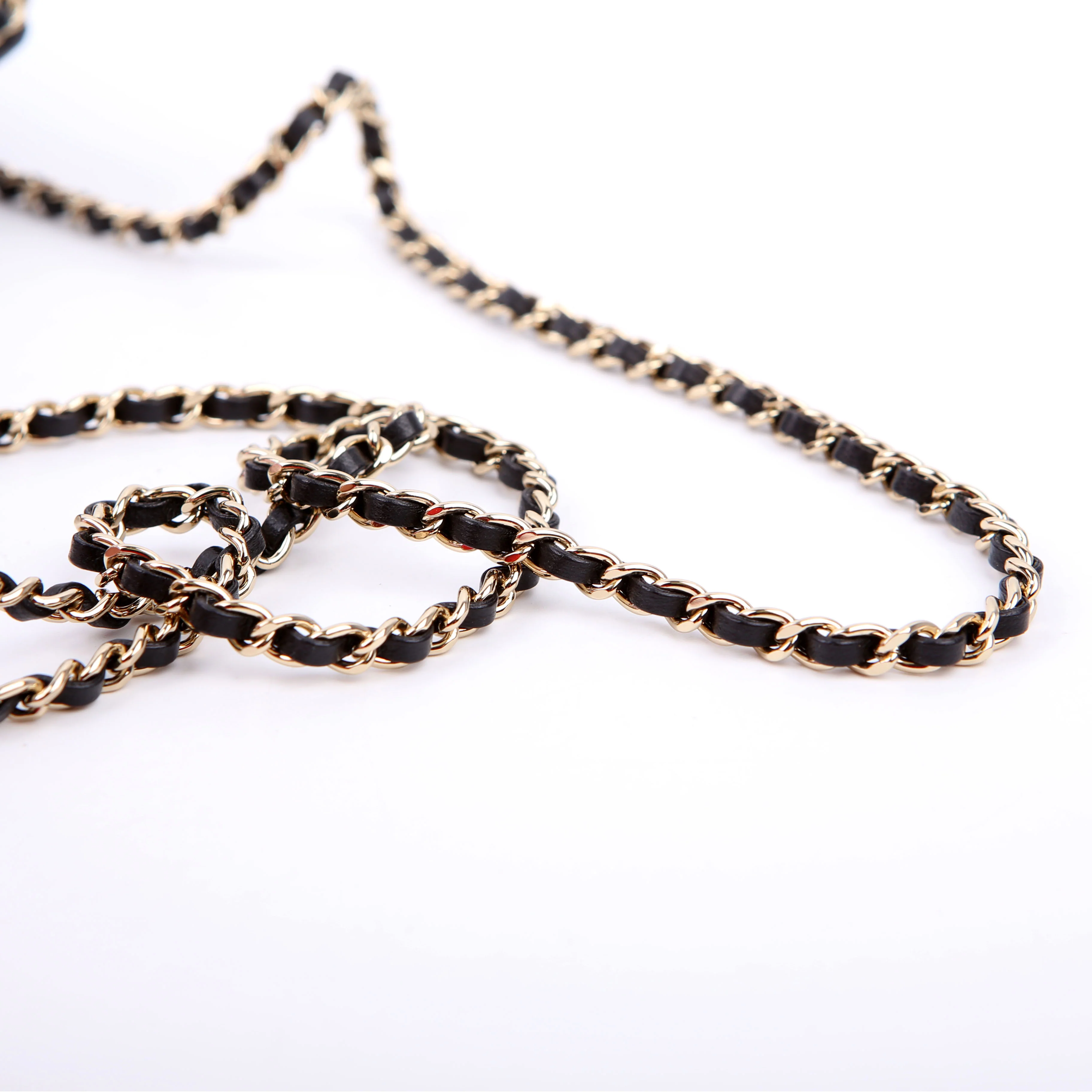 Chain Around Phone Holder Lambskin Black - Image 7