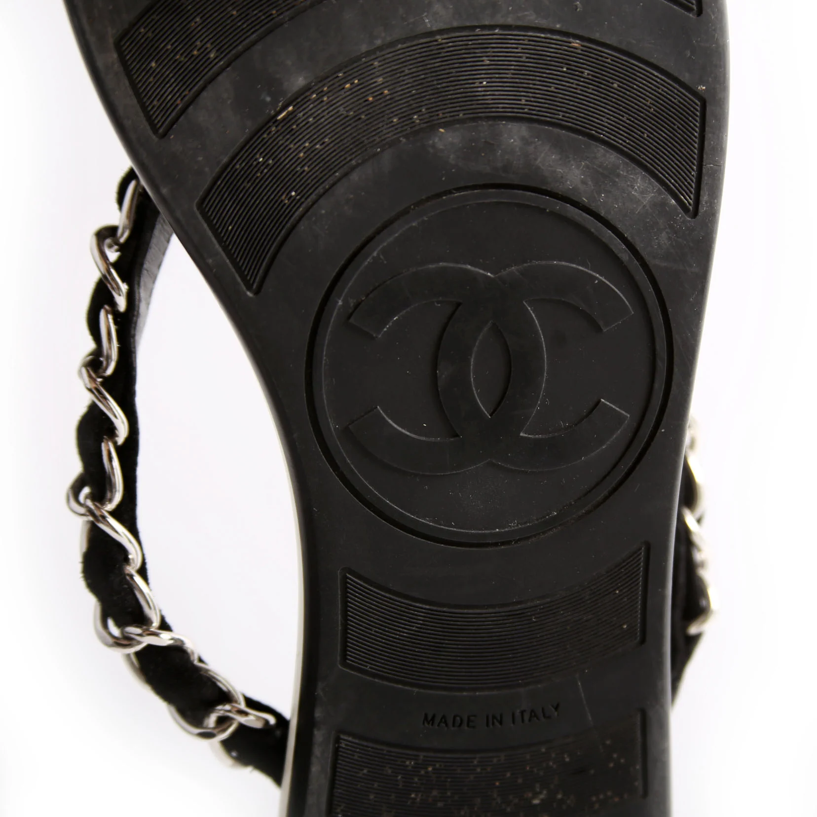 Chain Thong Sandals Size 39.5 Black - Image 7