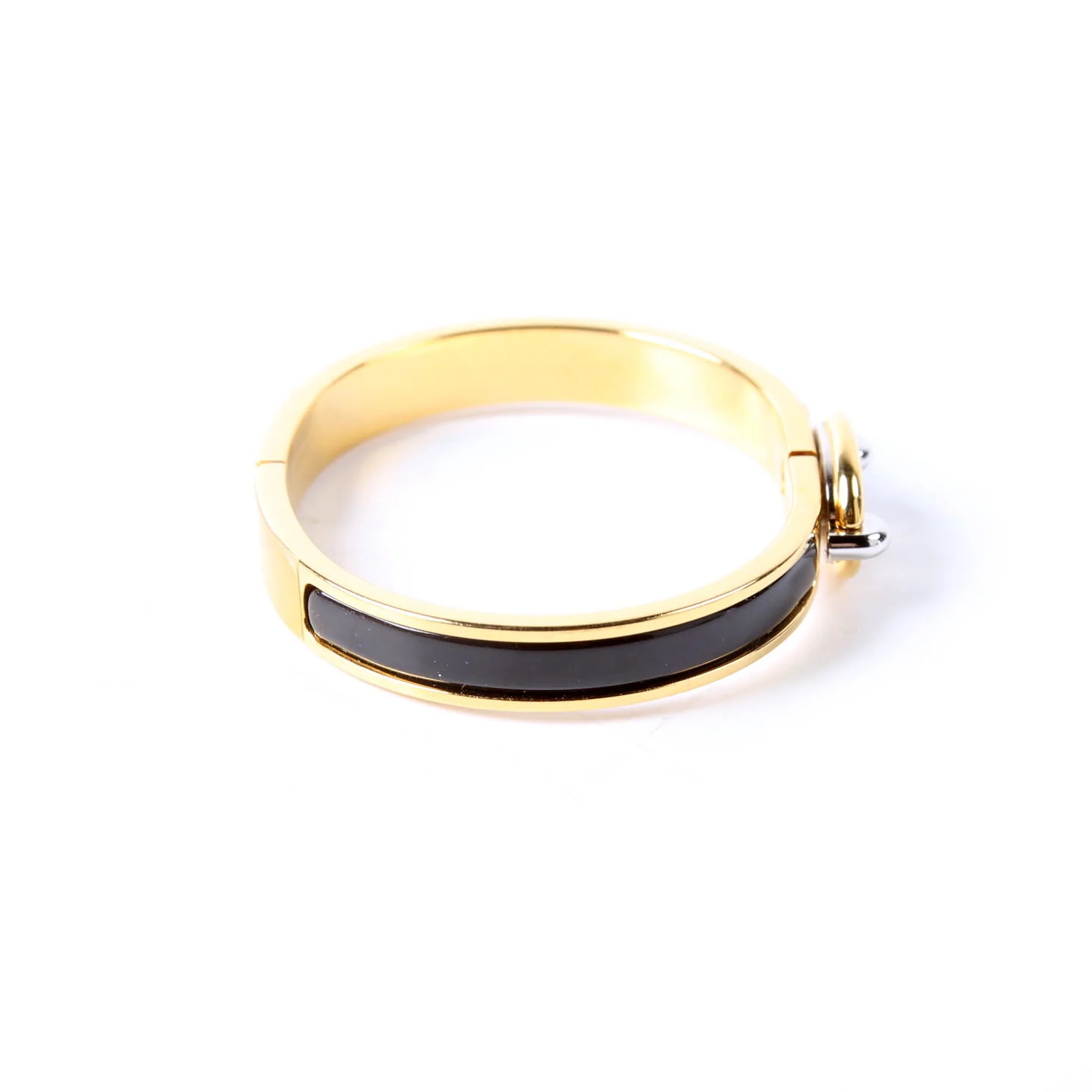 Chaine D'Ancre Enamel Bangle Bracelet Gold/Black - Image 4