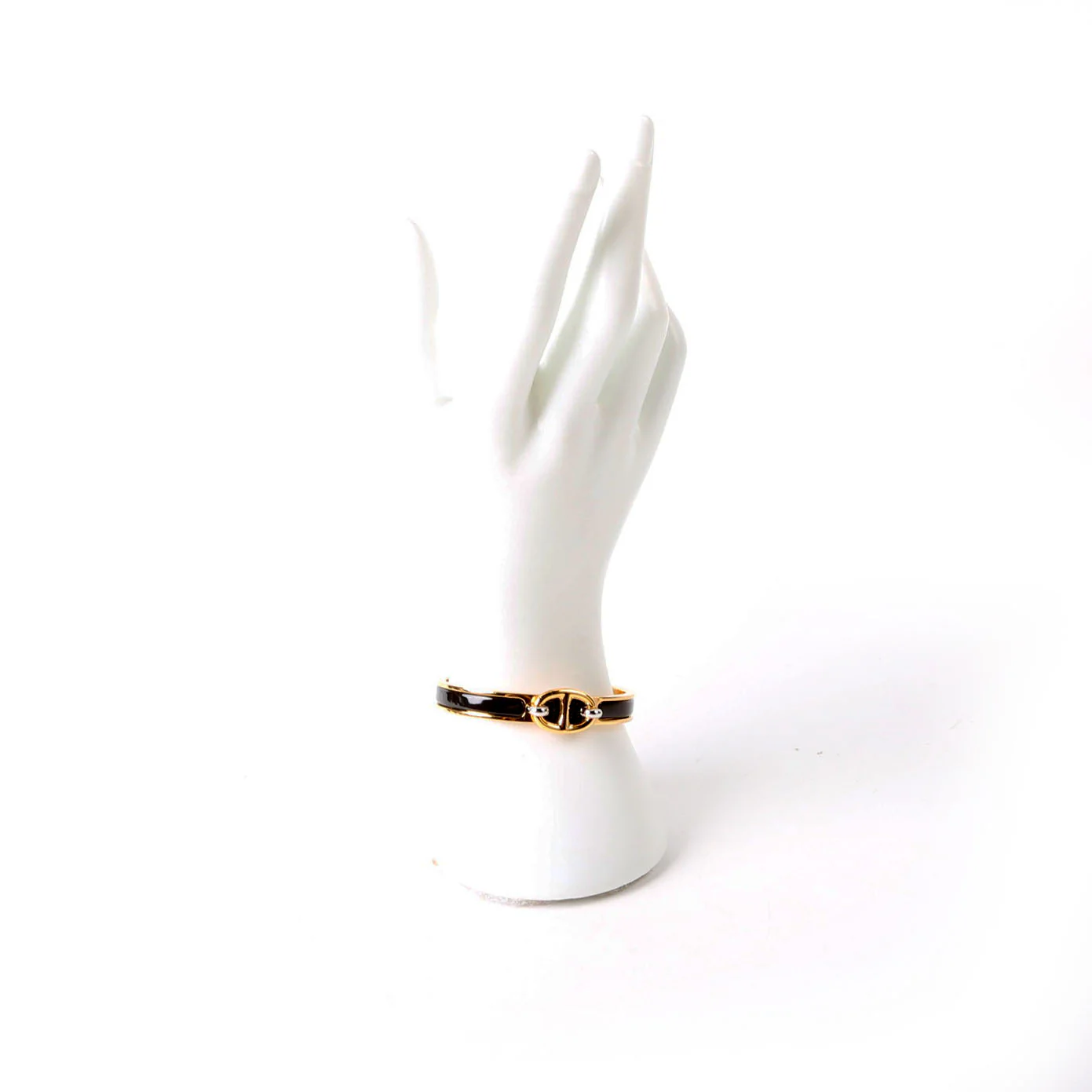 Chaine D'Ancre Enamel Bangle Bracelet Gold/Black - Image 6