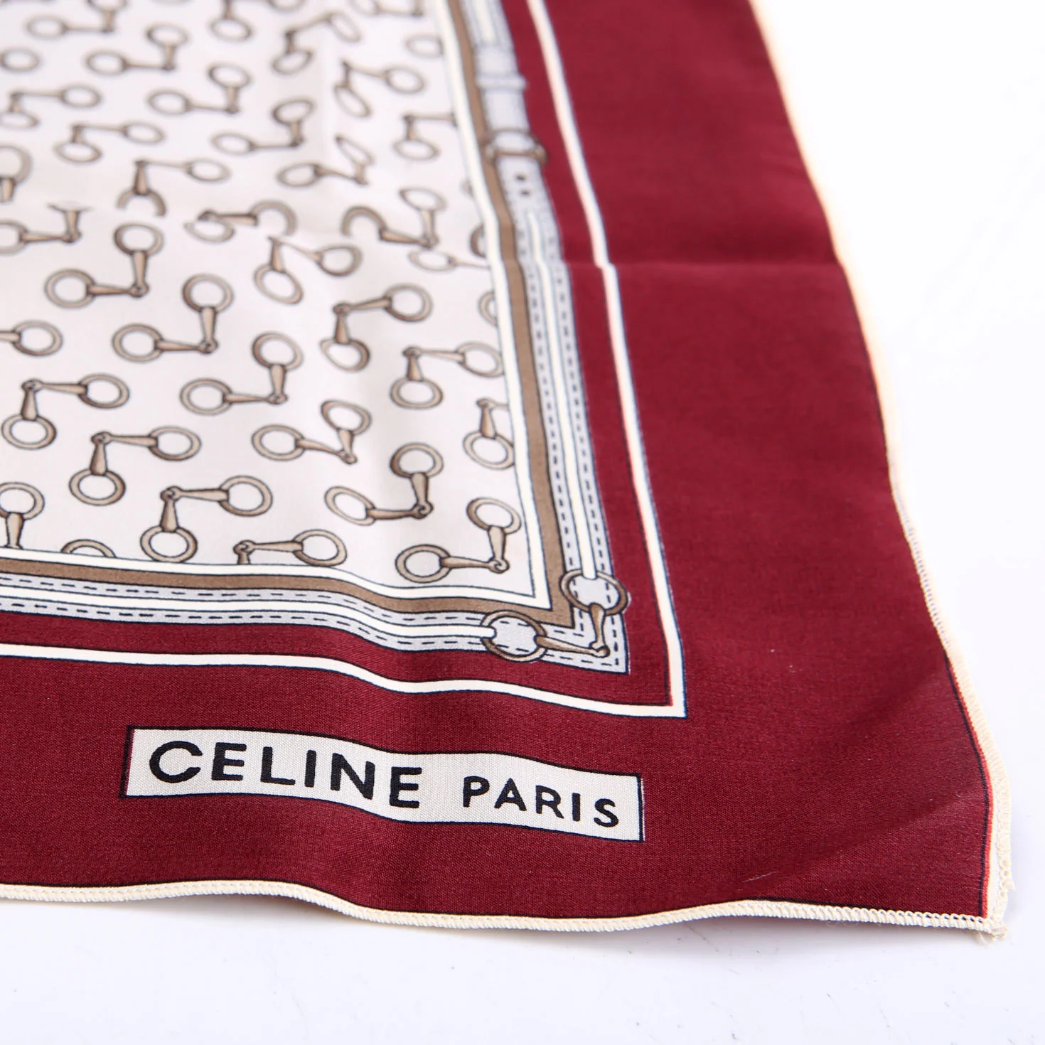 Chaines Classiques Silk 55CM Scarf Red/Grey - Image 9