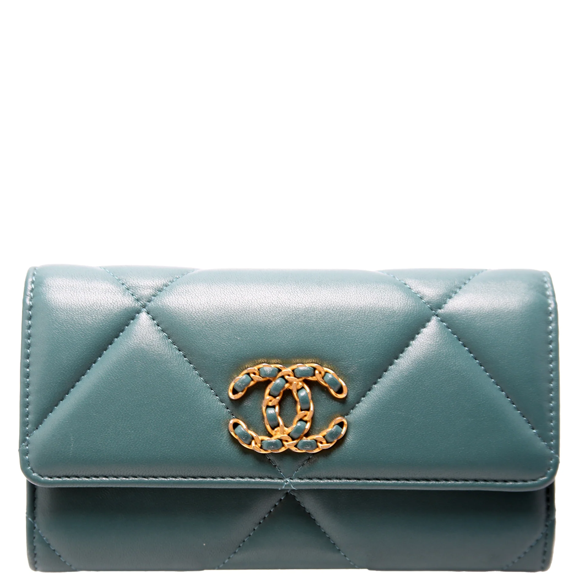 Chanel 19 Medium Flap Wallet Teal