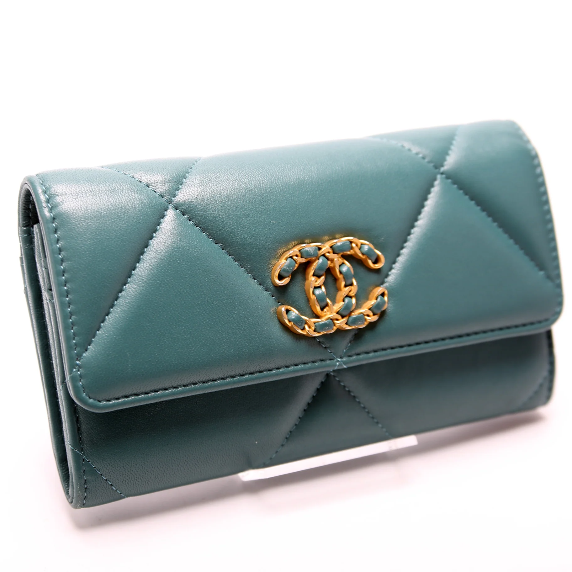 Chanel 19 Medium Flap Wallet Teal - Image 2
