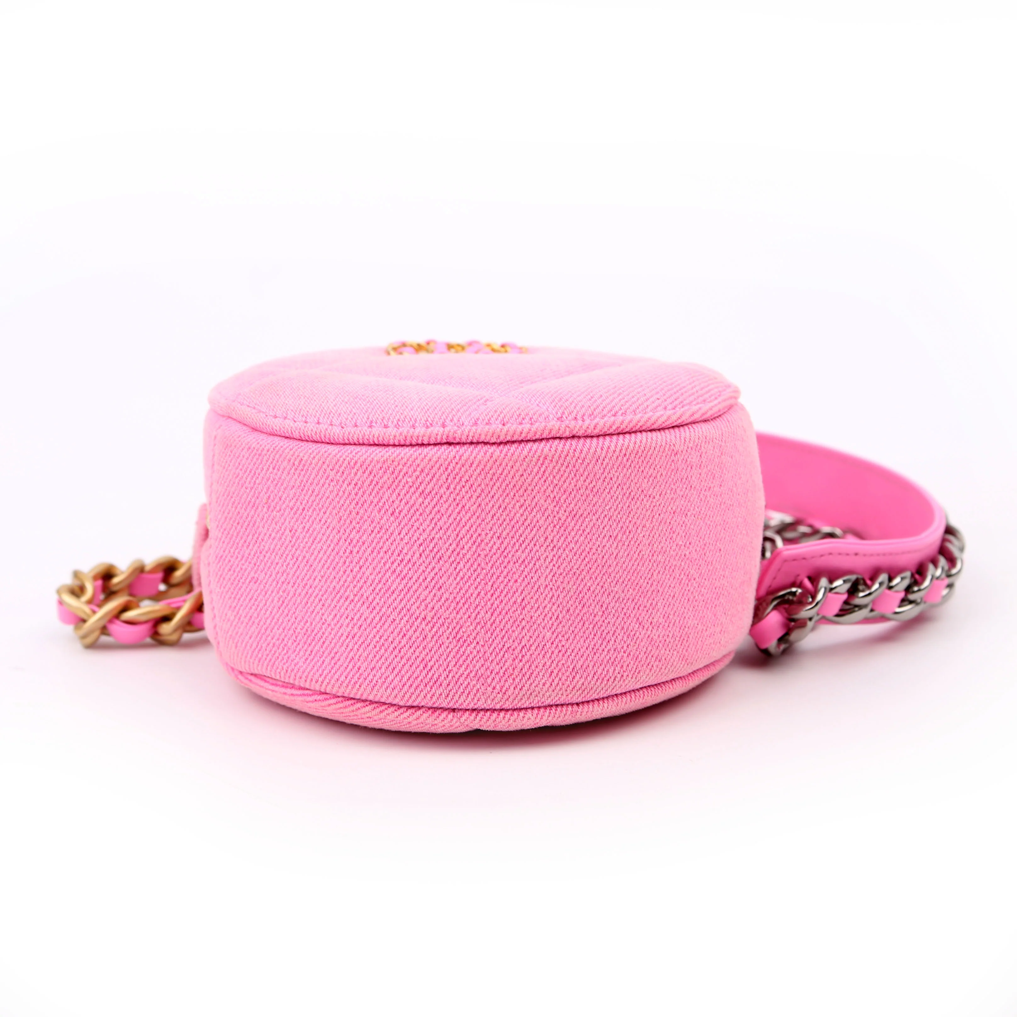 Chanel 19 Round Clutch Denim 31M Pink - Image 5