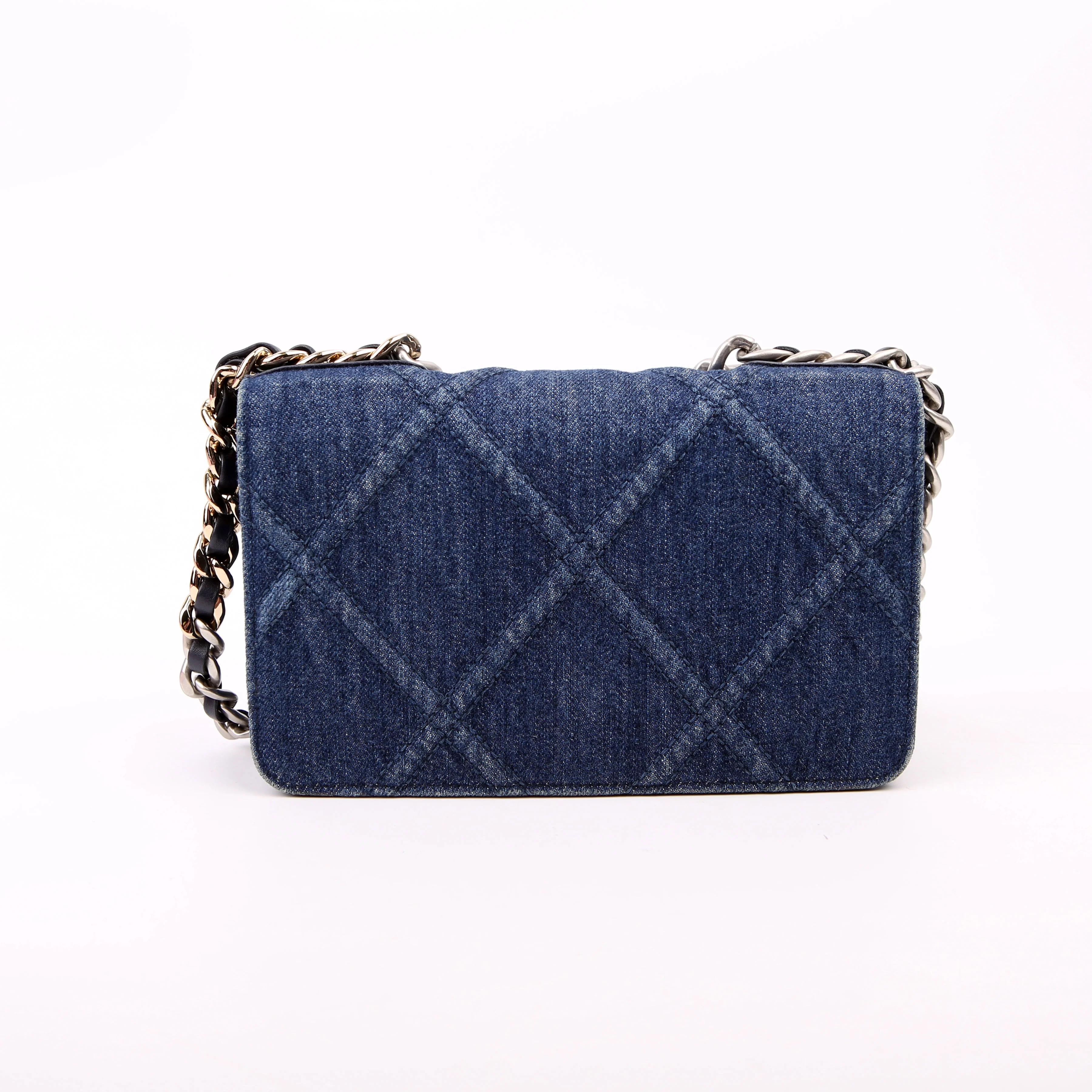 Chanel 19 WOC Quilted Denim RFID - Image 3