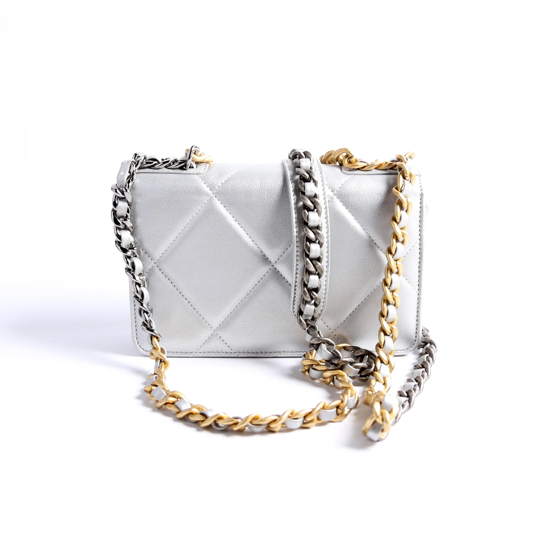 Chanel 19 WOC Quilted Lambskin 30M Silver - Image 2