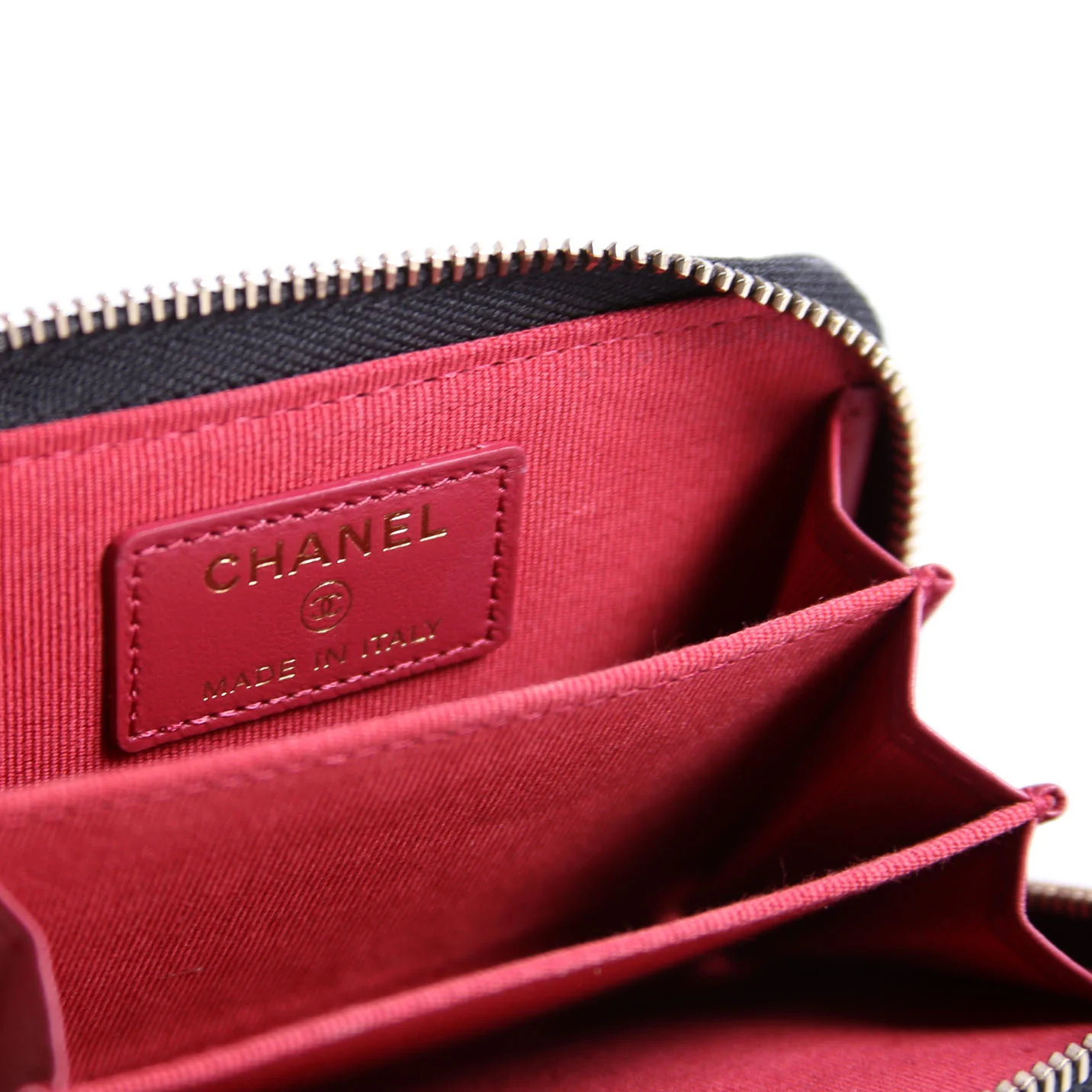 Chanel 19 Zip Around Coin Purse Quilted Lambskin RFID Black - Image 12
