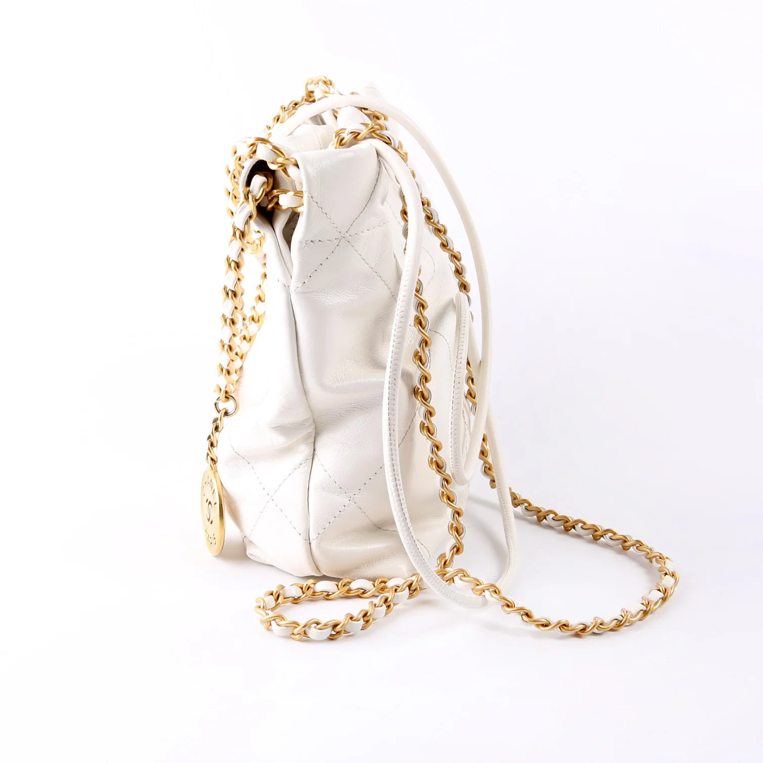 Chanel 22 Mini Quilted Calfskin RFID White - Image 4