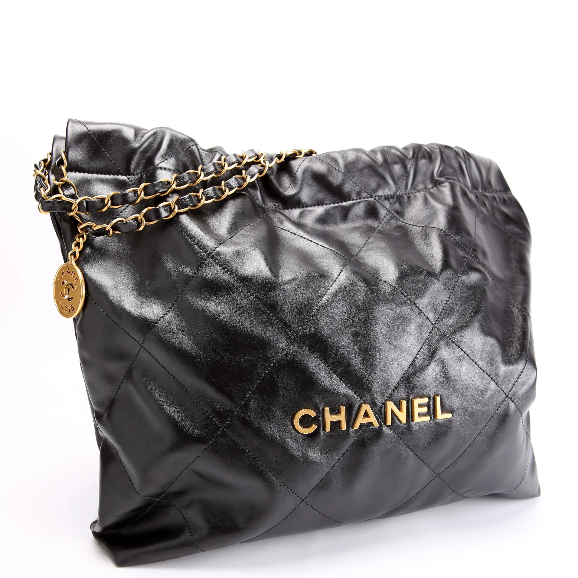 Chanel 22 Quilted Medium Hobo (RFID) Black/Gold - Image 2