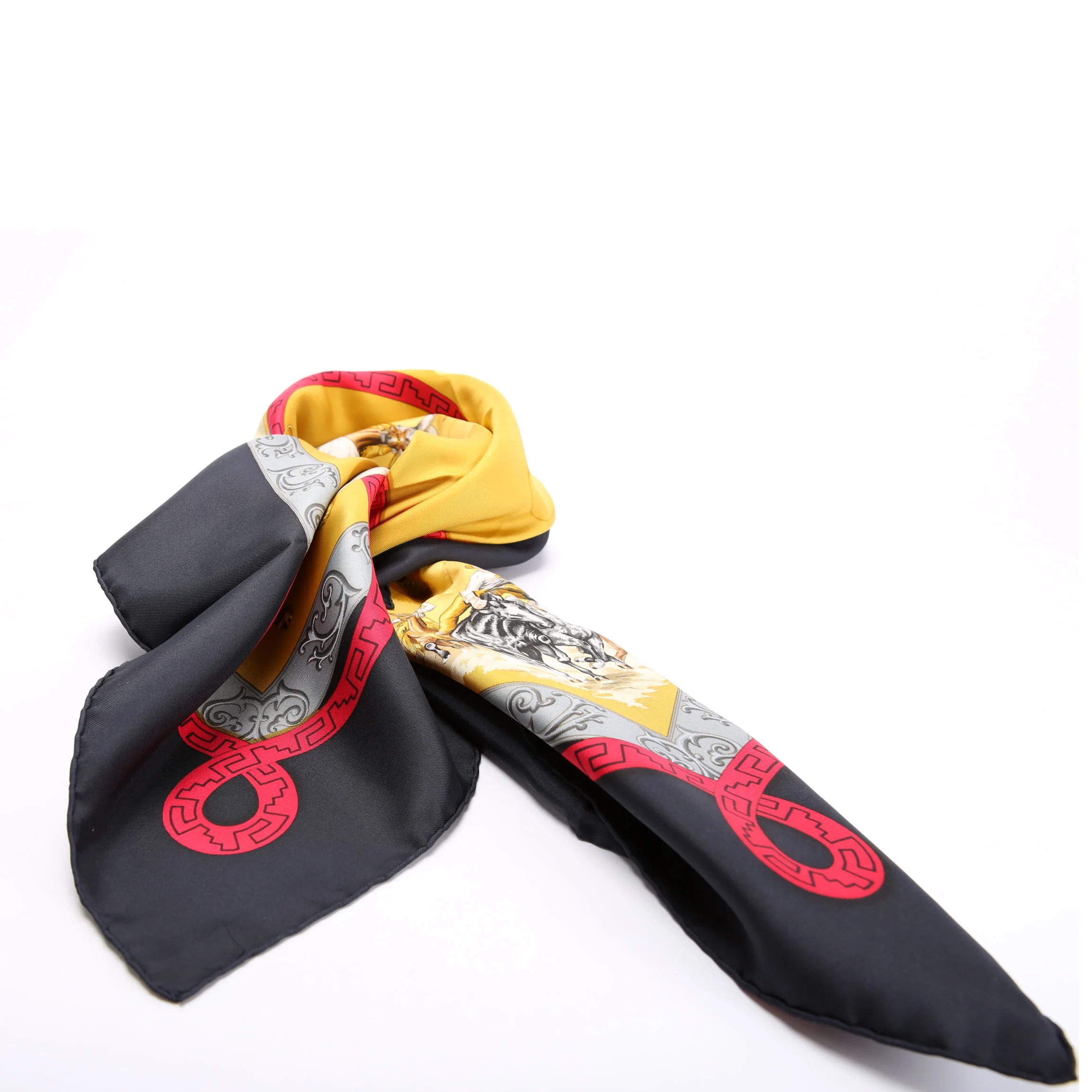 Charreada 90 Silk Scarf Navy/Multicolor - Image 4