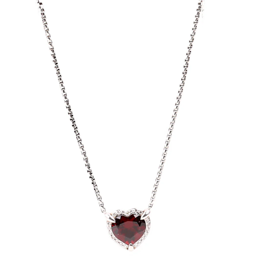 Chatelaine Heart Necklace 945/Garnet