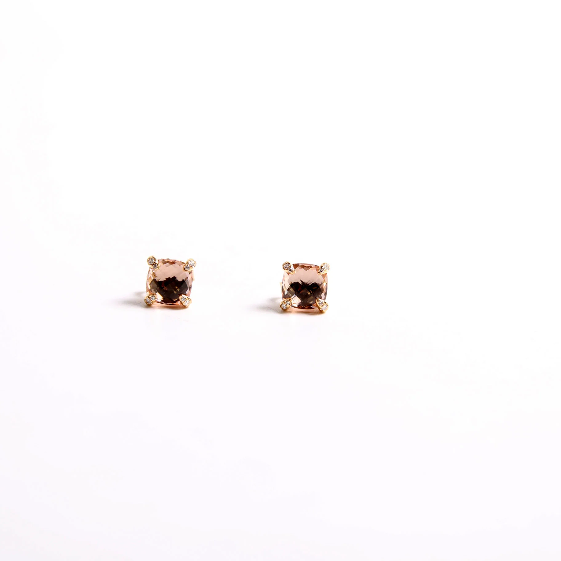 Chatelaine Studs Morganite Diamonds 750 - Image 2