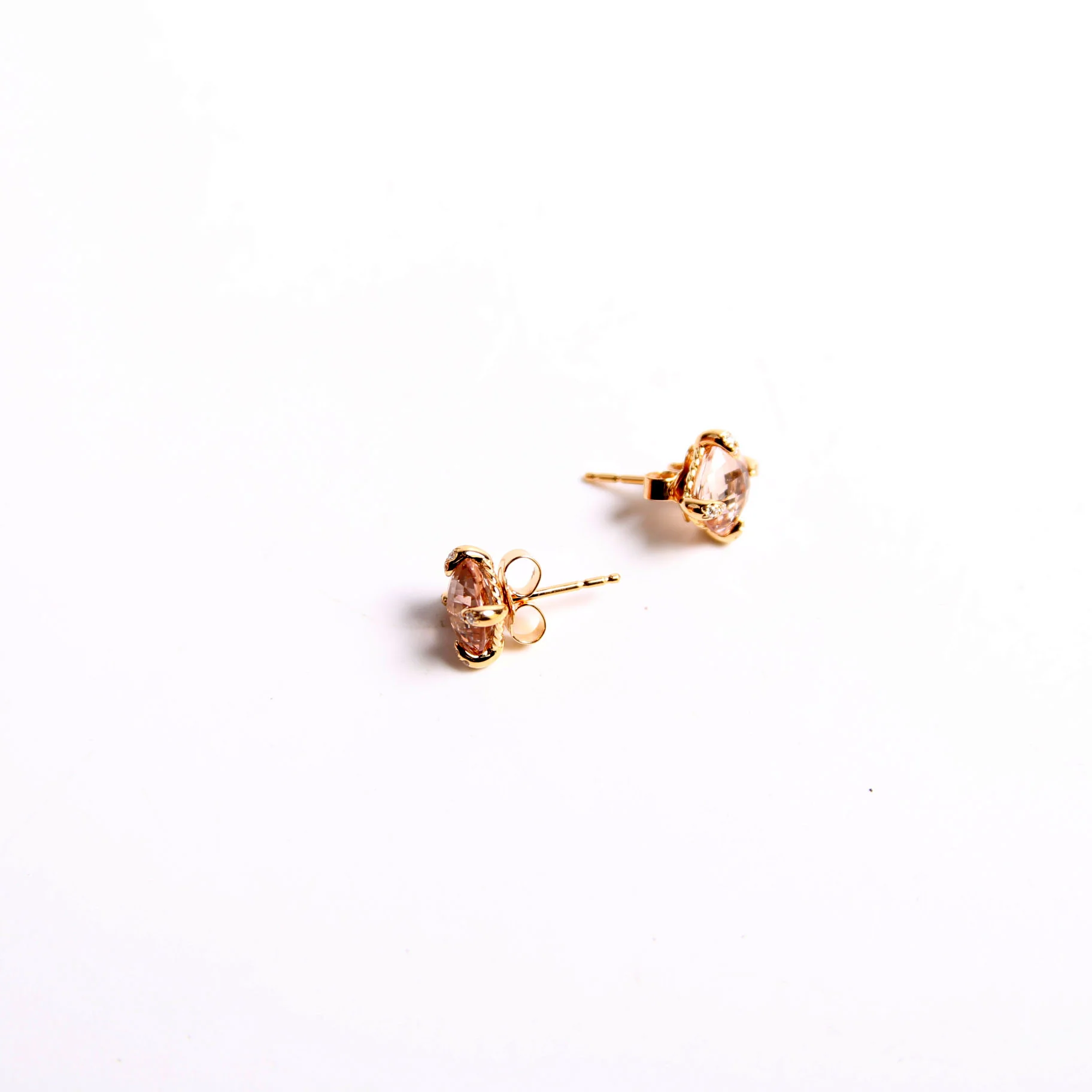 Chatelaine Studs Morganite Diamonds 750 - Image 5