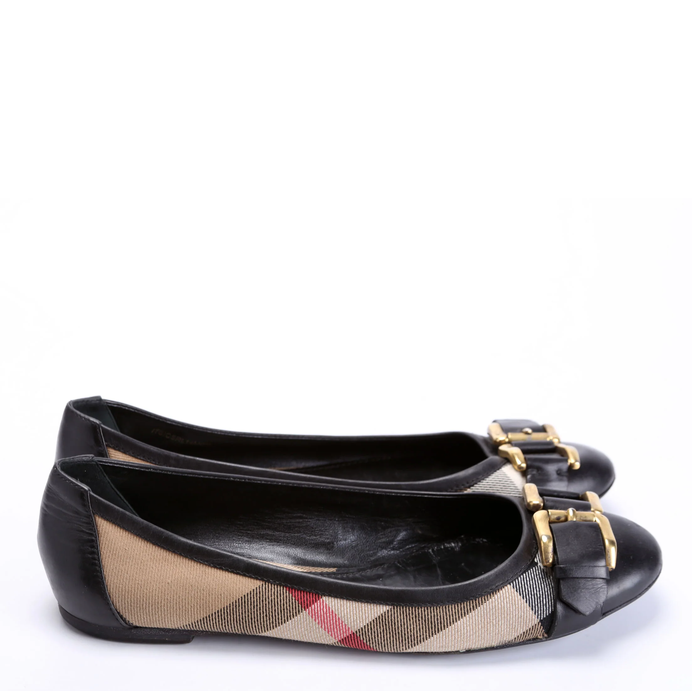 Check Ballet Flats Size 38 Black - Image 3
