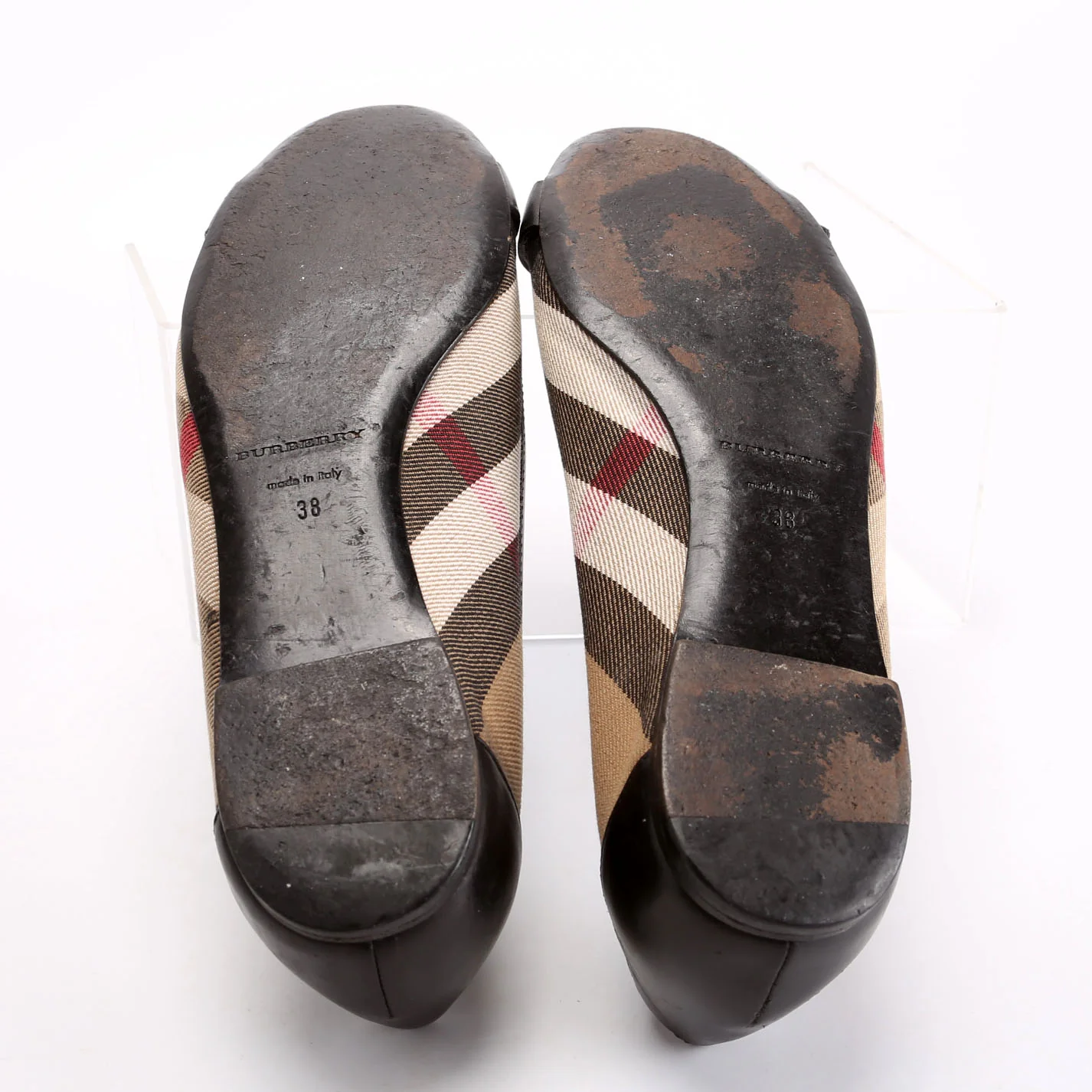 Check Ballet Flats Size 38 Black - Image 6
