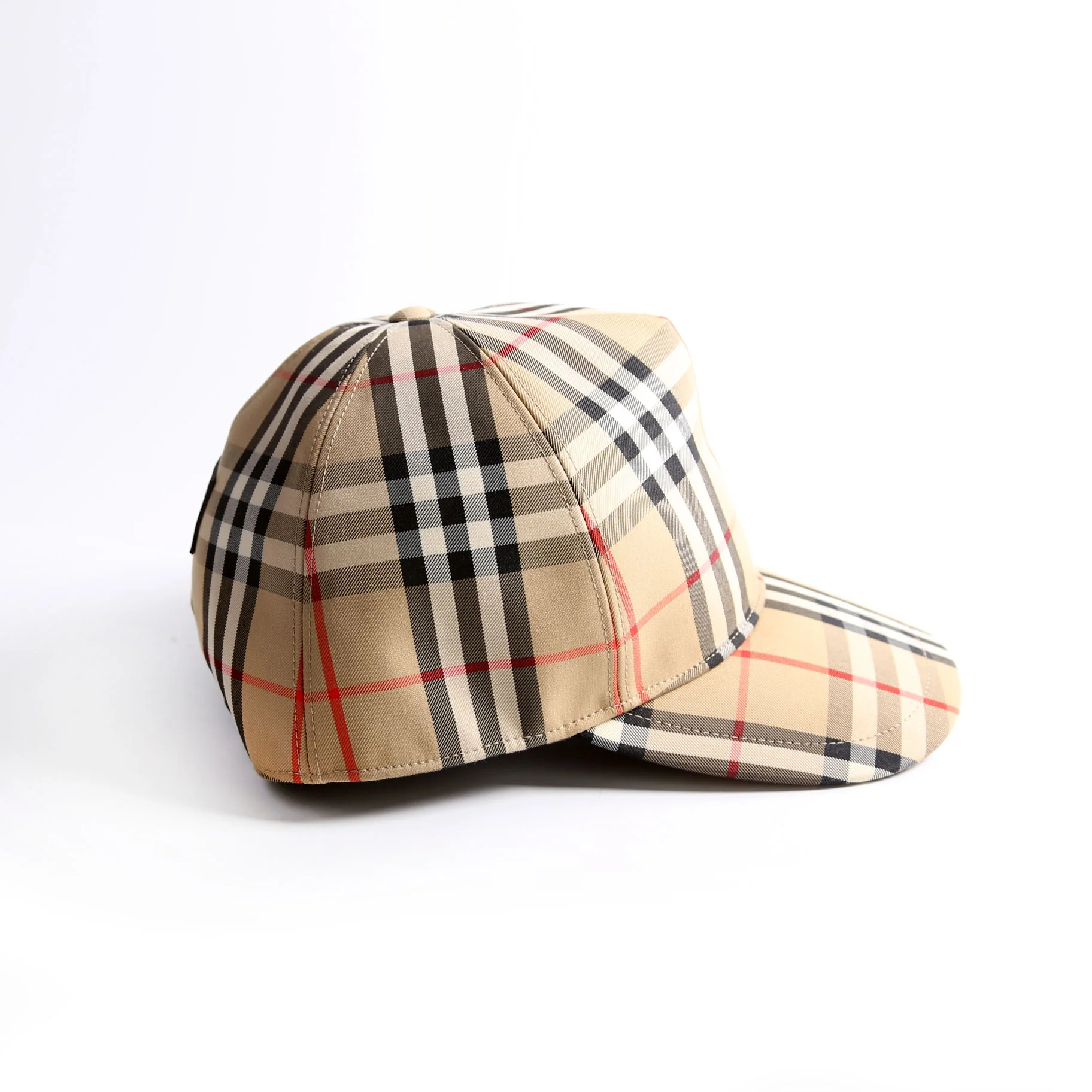 Check Baseball Hat Cap Size Large Tan - Image 3