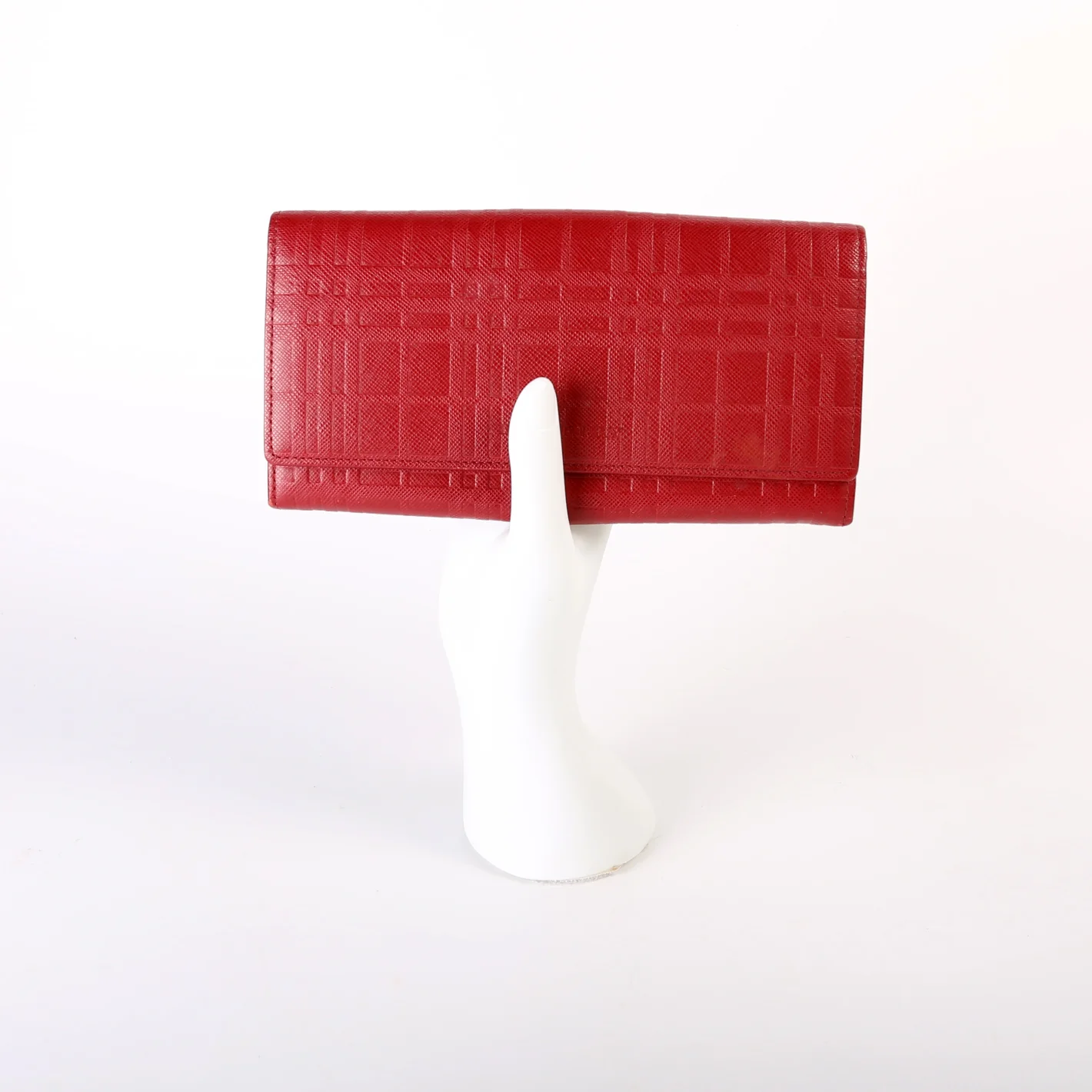 Check Embossed Long Flap Wallet - Image 11