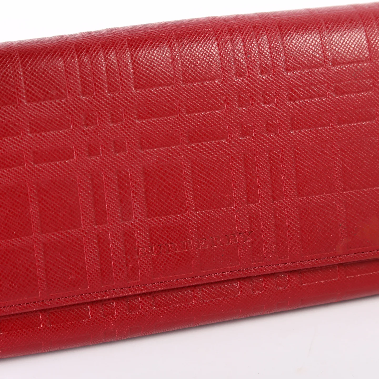 Check Embossed Long Flap Wallet - Image 8