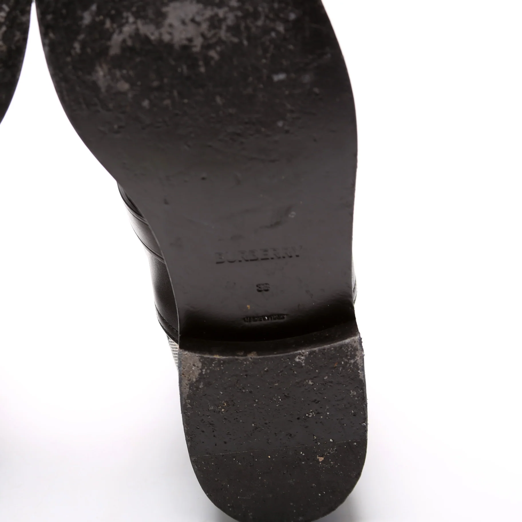 Check Leather Ankle Boots Size 38 - Image 8
