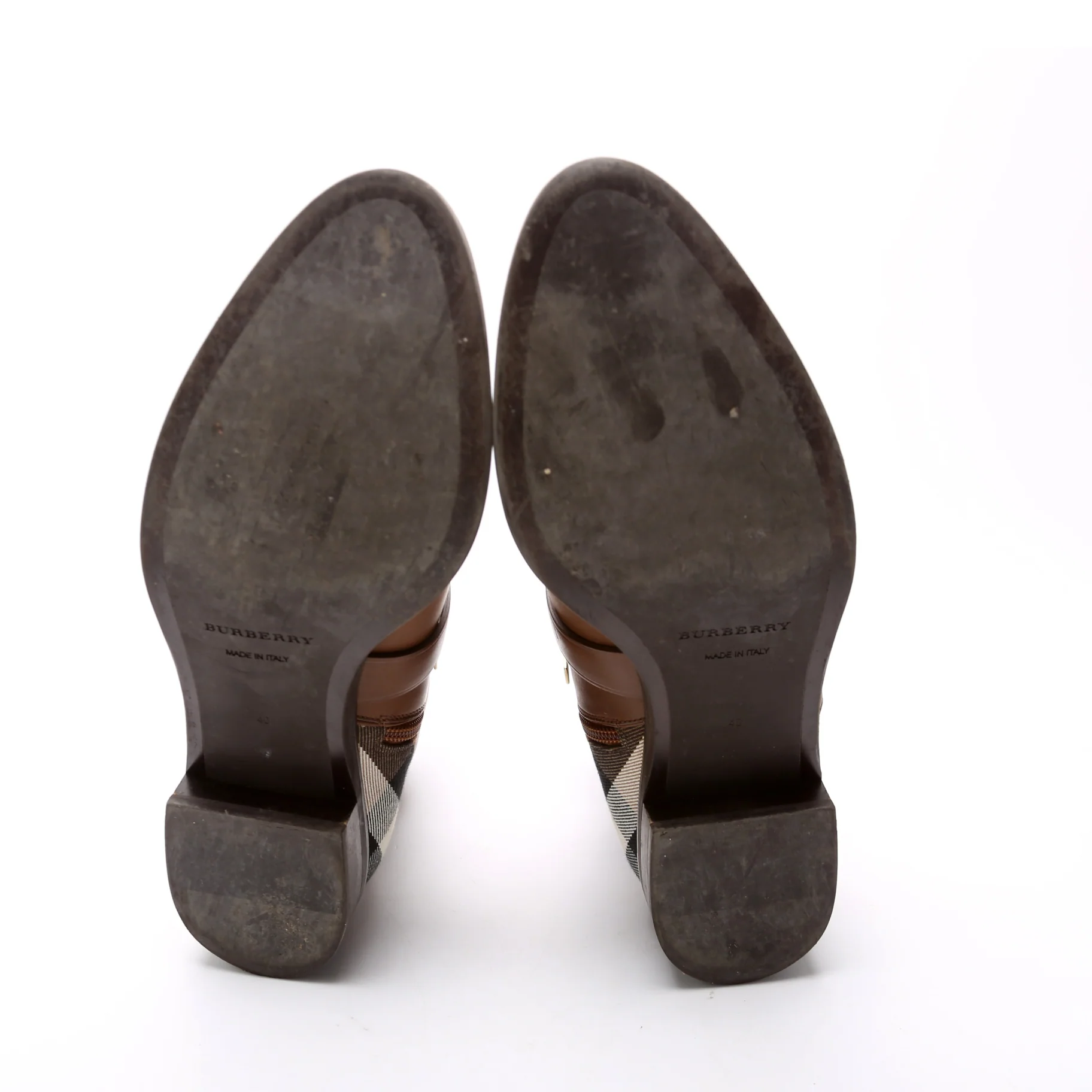 Check Leather Ankle Boots Size 39 - Image 9