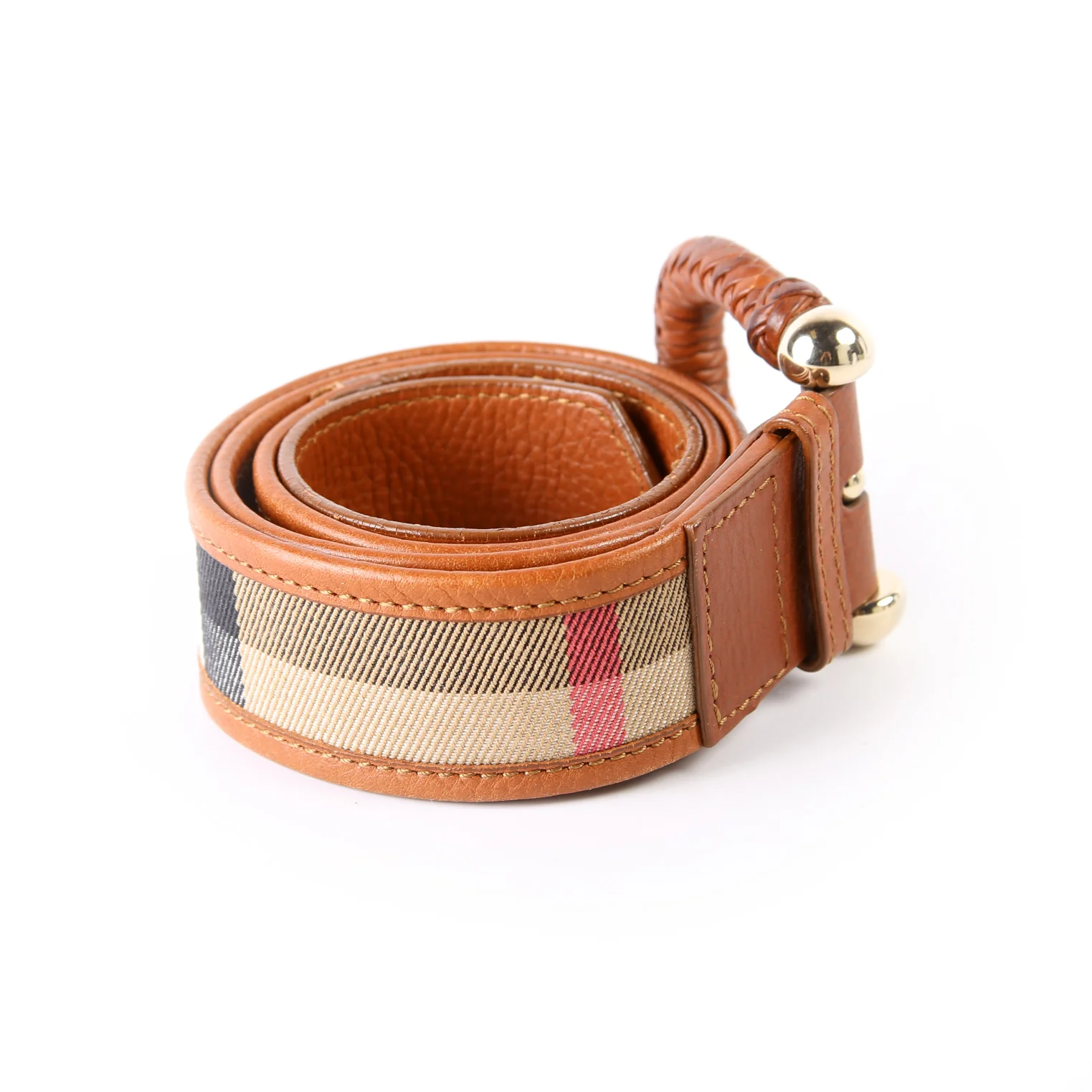 Check/Leather Belt Size 80/32 - Image 3