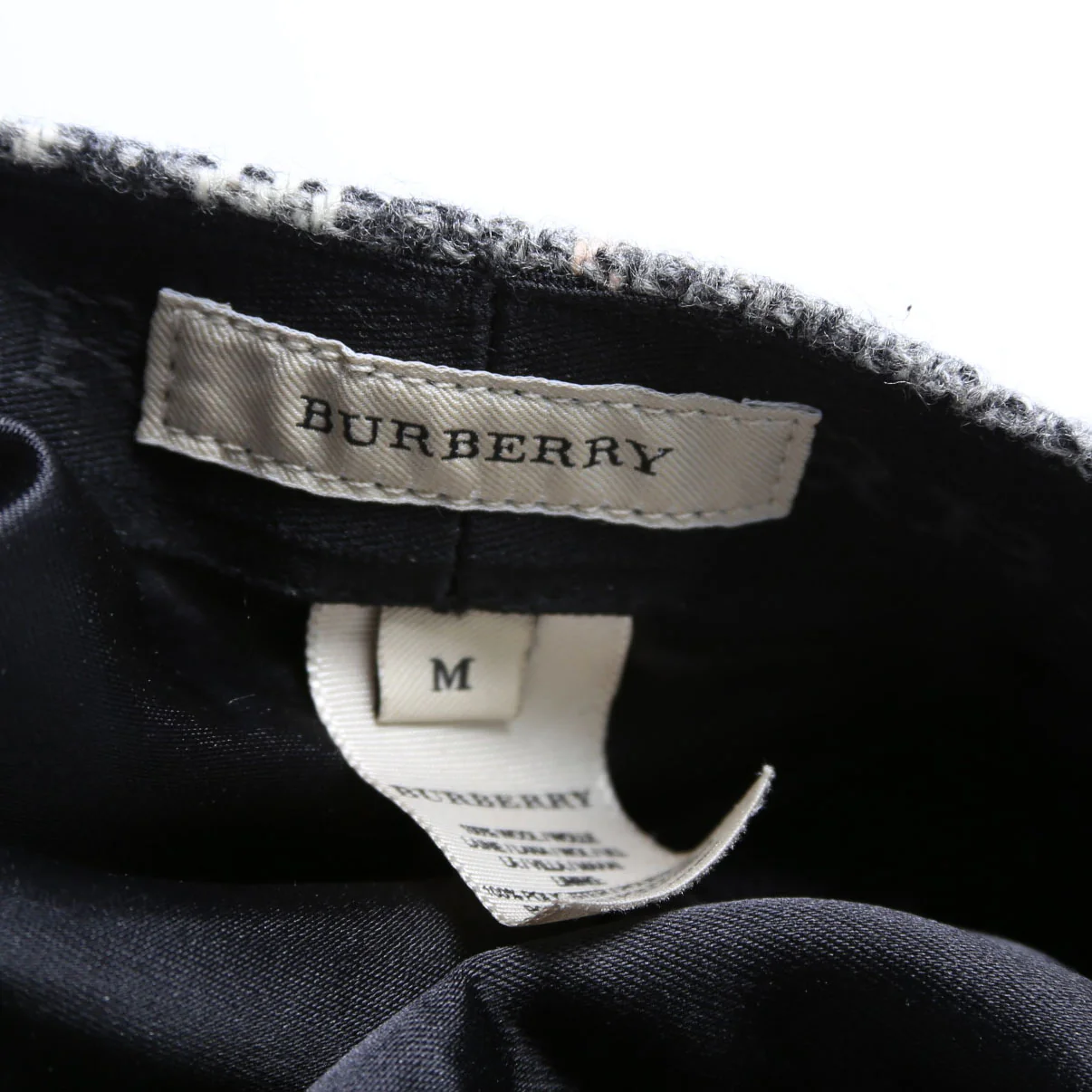 Check Newsboy Wool Hat Size M Grey - Image 5