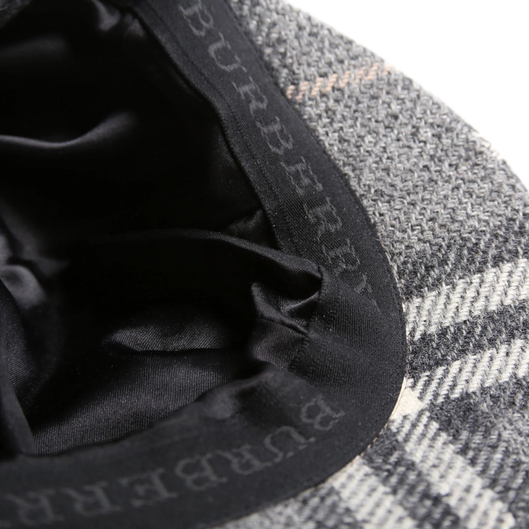 Check Newsboy Wool Hat Size M Grey - Image 6